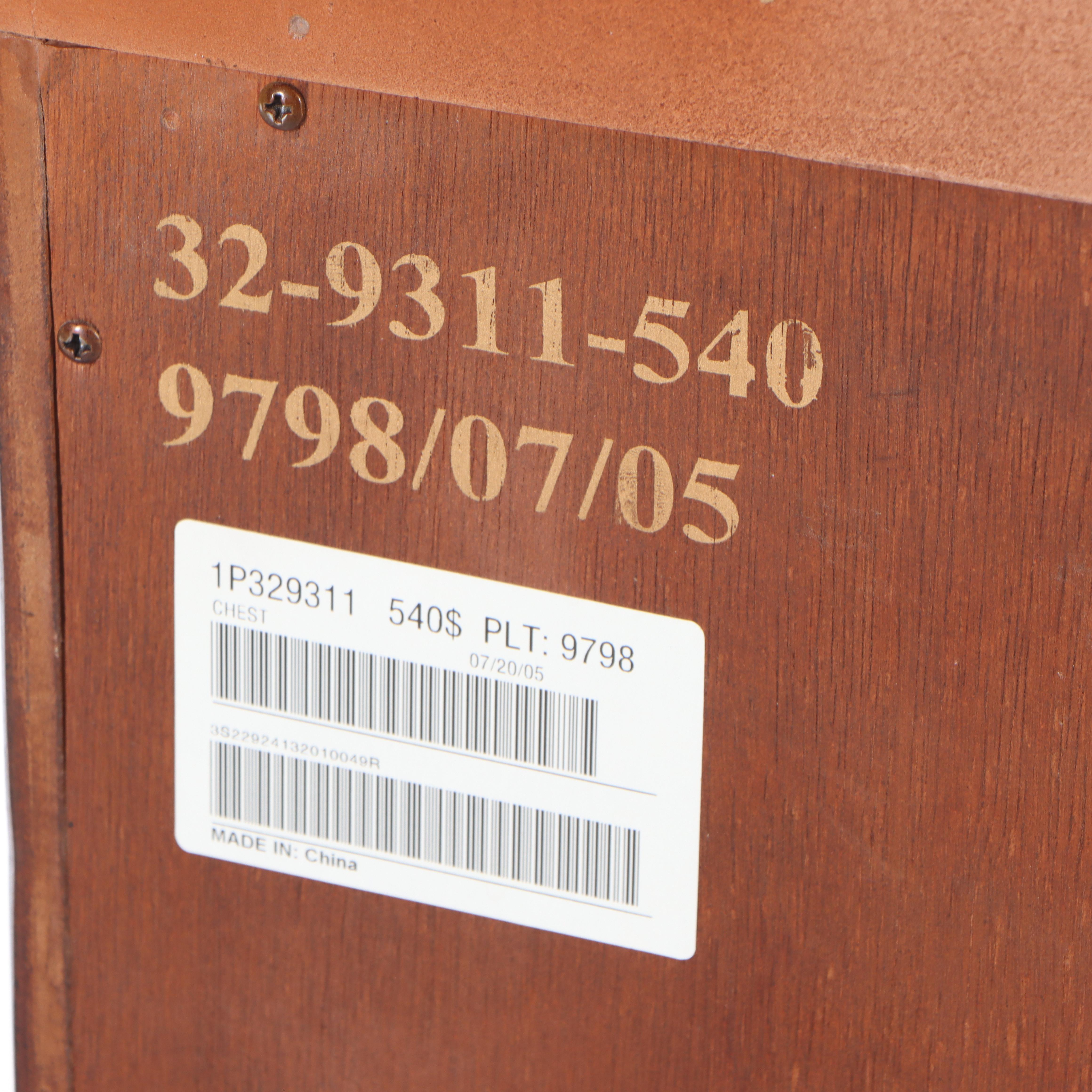 Ethan Allen "Lucca" Hardwood and Parcel-Ebonized Serpentine Four-Drawer Chest