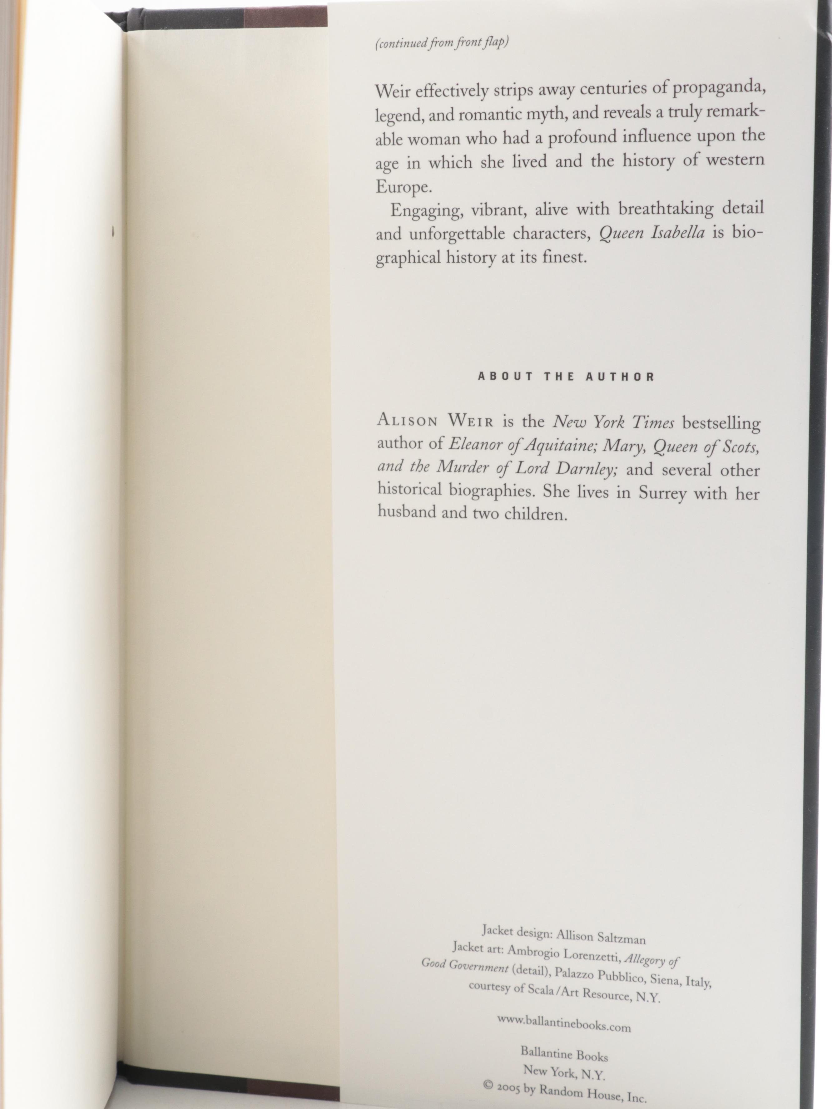 First Edition "Queen Isabella" by Alison Weir with Other History Books