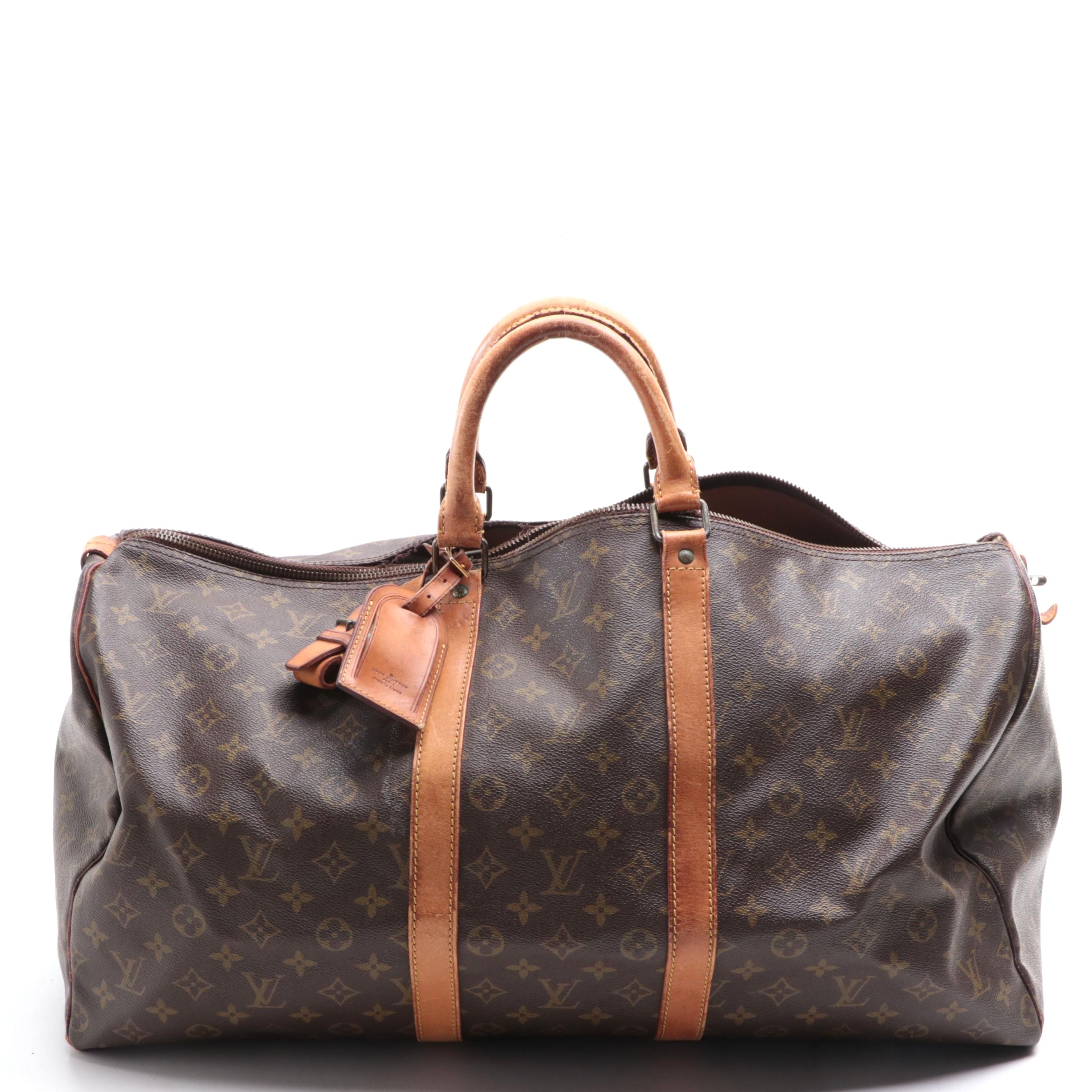 Louis Vuitton Keepall 55 in Monogram Canvas and Vachetta Leather