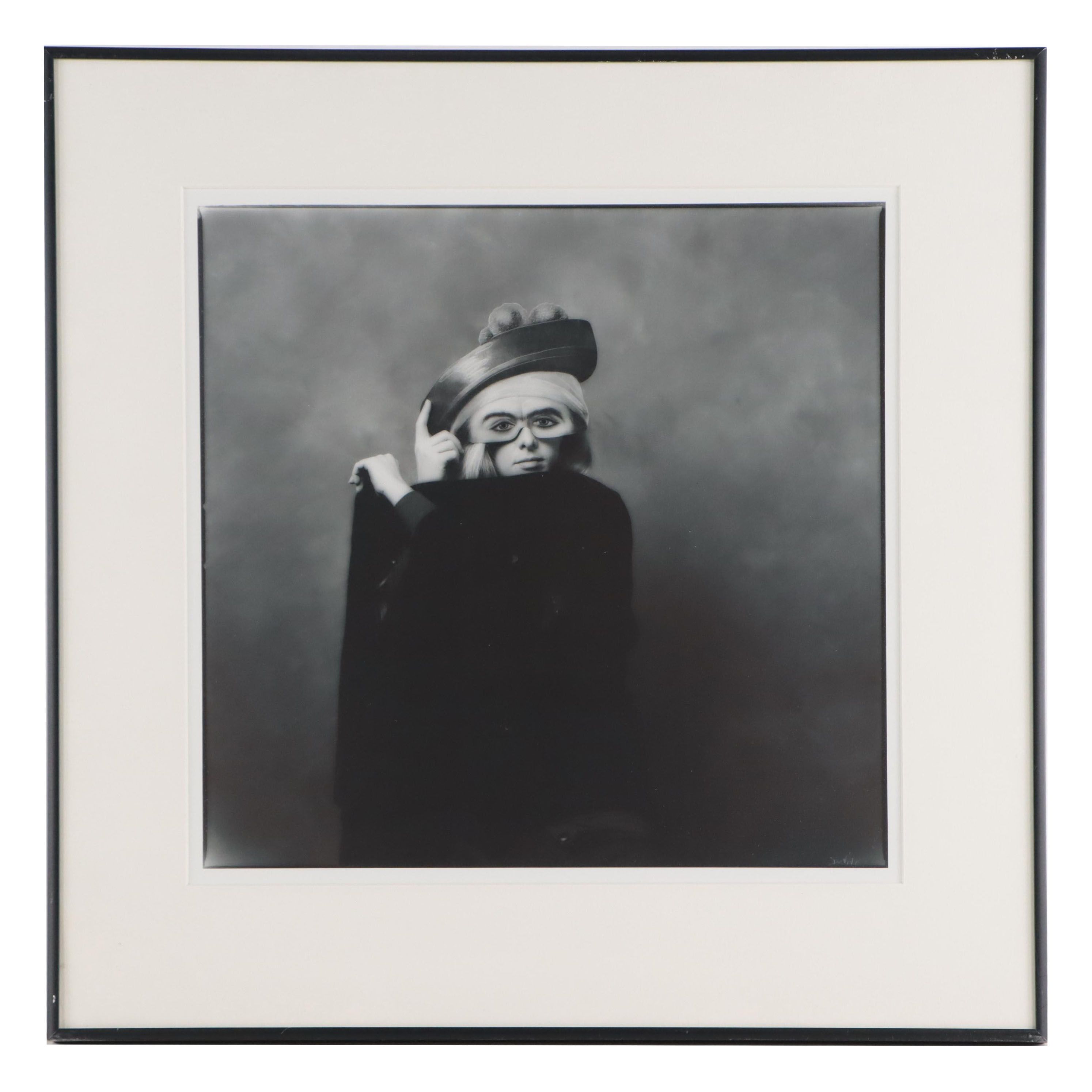 DeVito Silver Gelatin Print of Masked Woman in a Cape, circa 2000