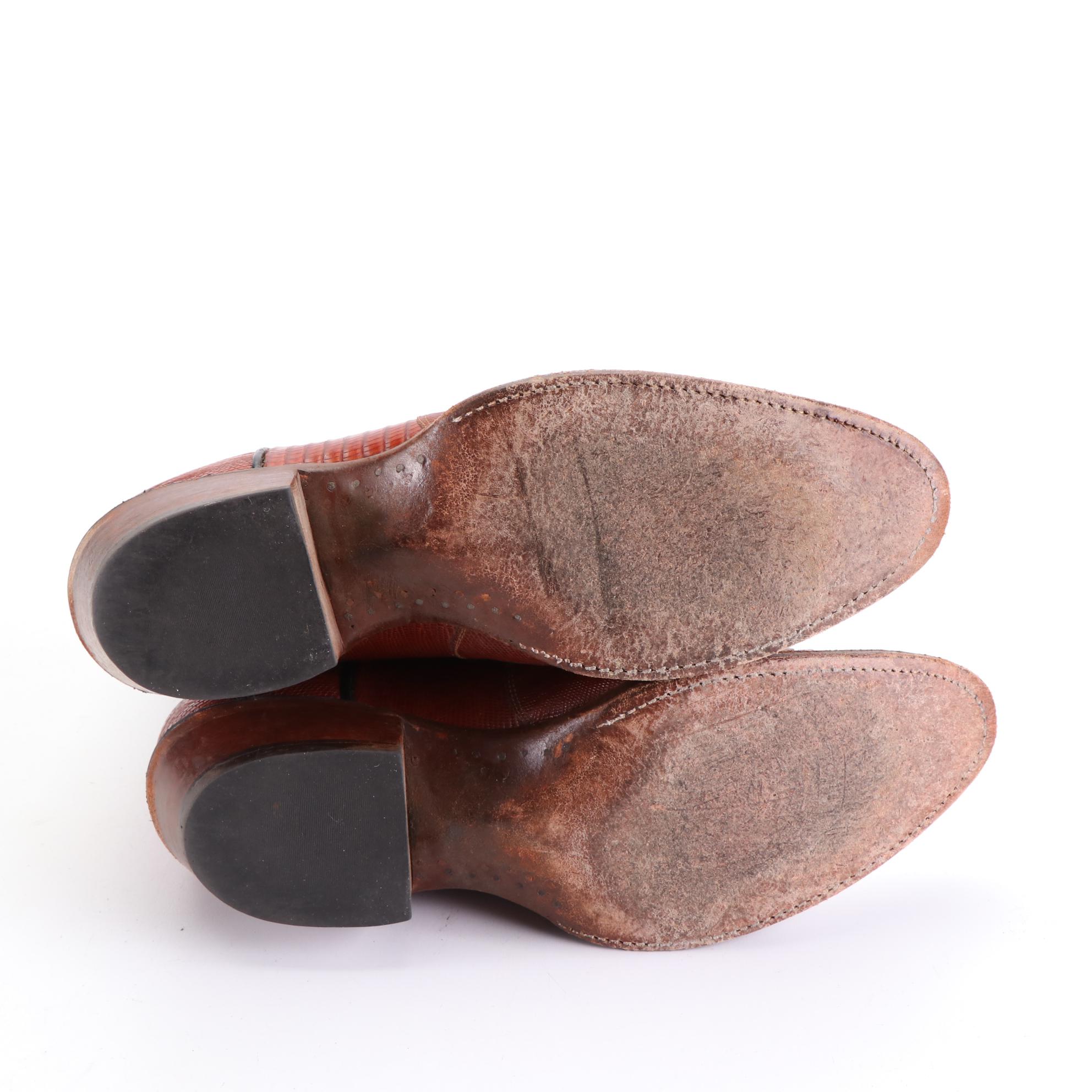 Panhandle Slim Leather and Lizard Skin Western Boots