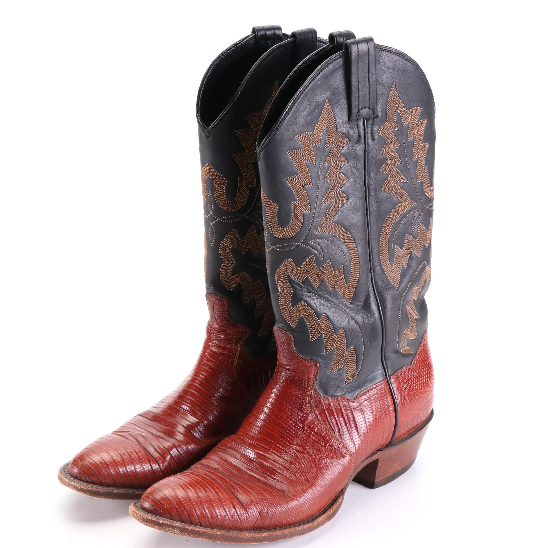 Panhandle Slim Leather and Lizard Skin Western Boots