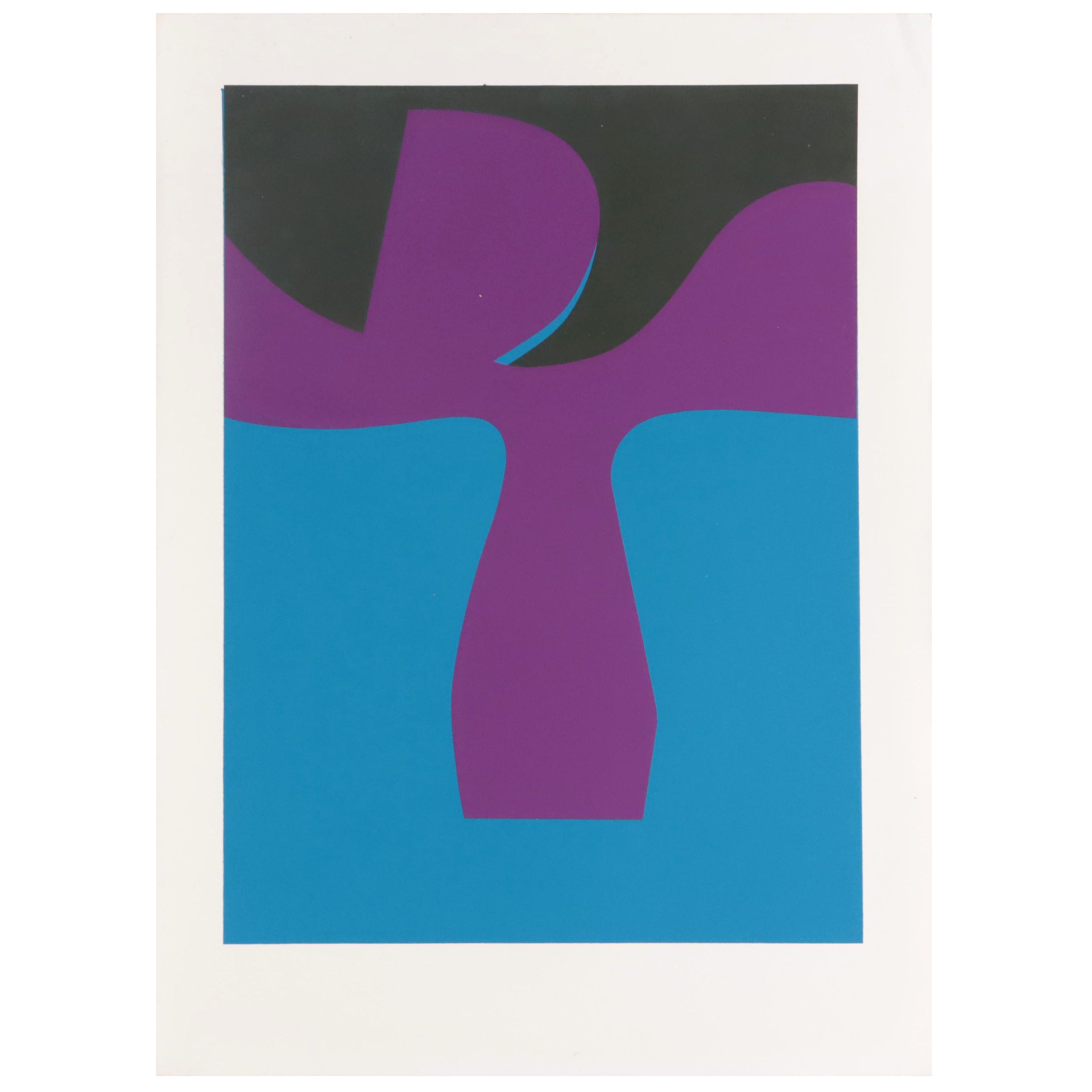 Harry Hilson Abstract Biomorphic Serigraph, Circa 1970