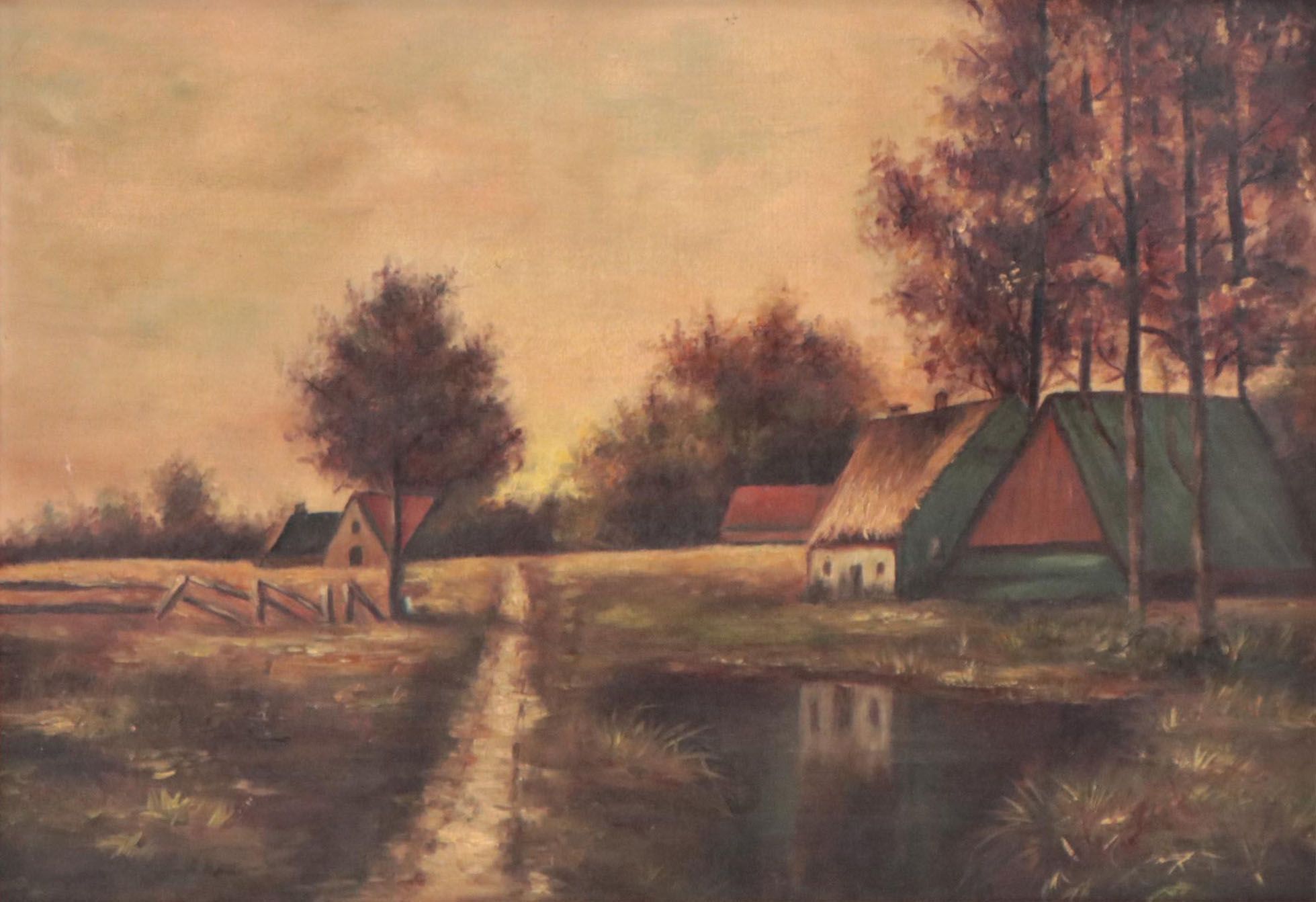Oil Painting of Pastoral Landscape