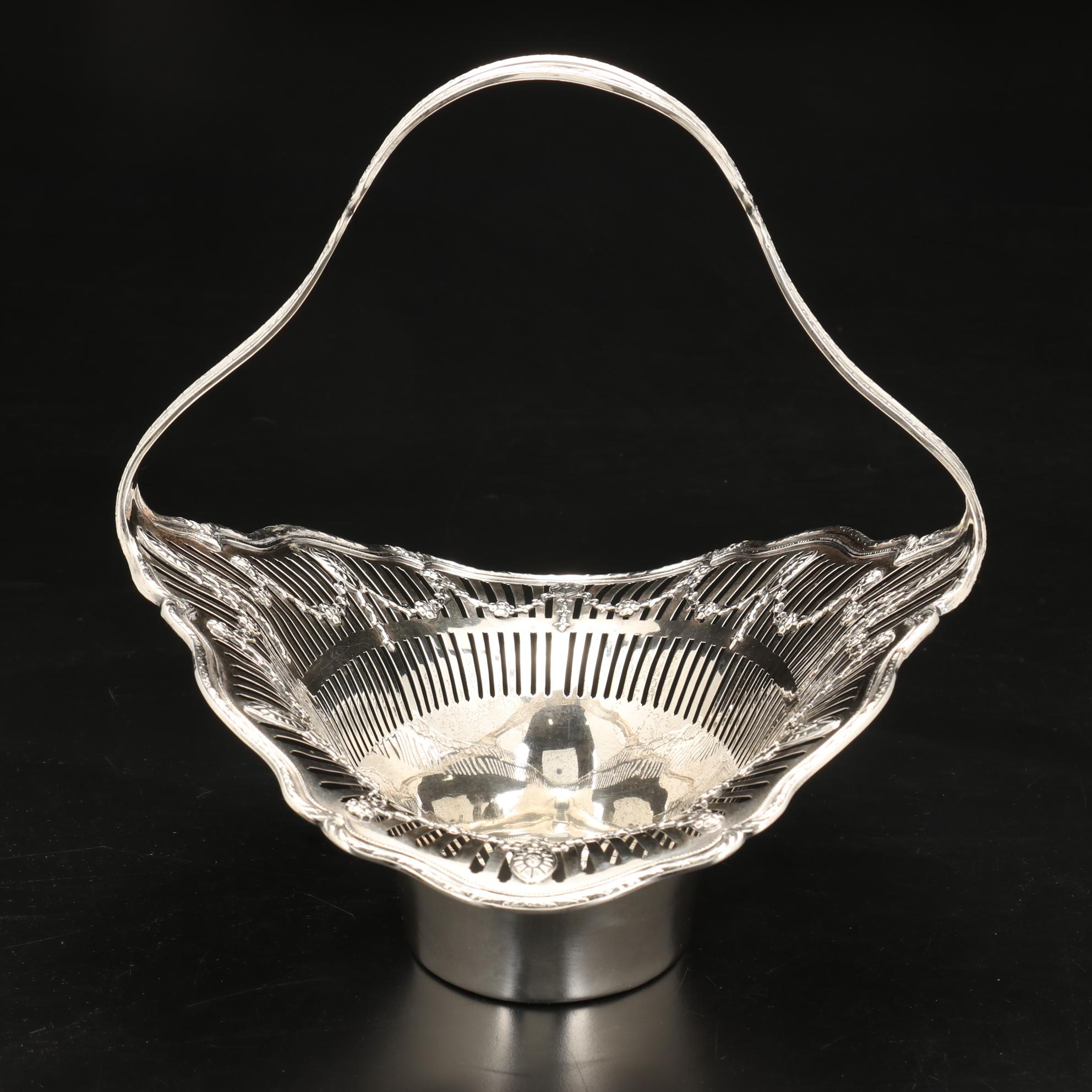 Shreve & Co. Reticulated Adams Style Sterling Silver Basket Centerpiece