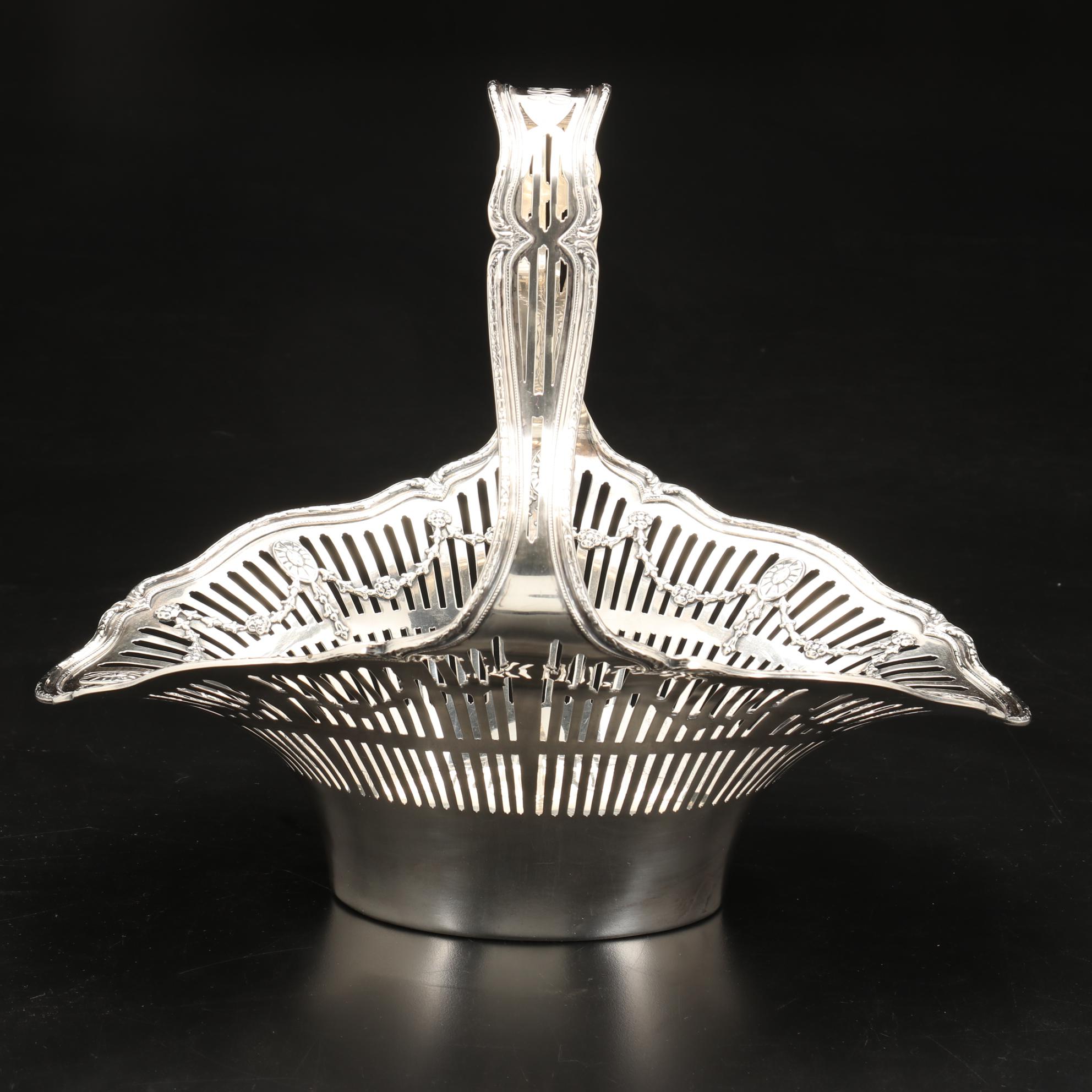 Shreve & Co. Reticulated Adams Style Sterling Silver Basket Centerpiece
