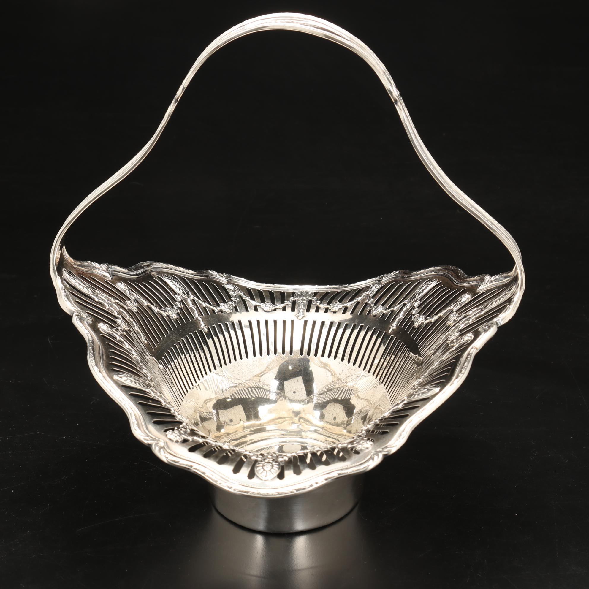 Shreve & Co. Reticulated Adams Style Sterling Silver Basket Centerpiece