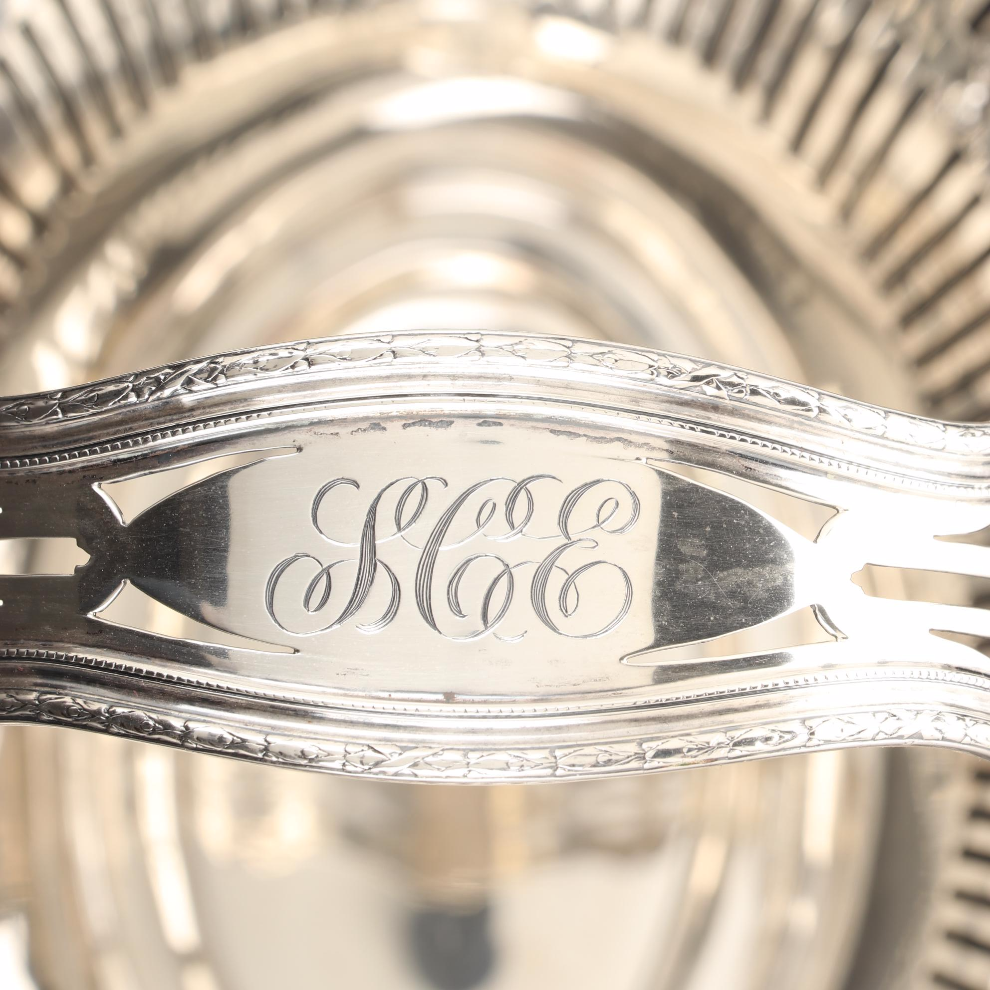 Shreve & Co. Reticulated Adams Style Sterling Silver Basket Centerpiece