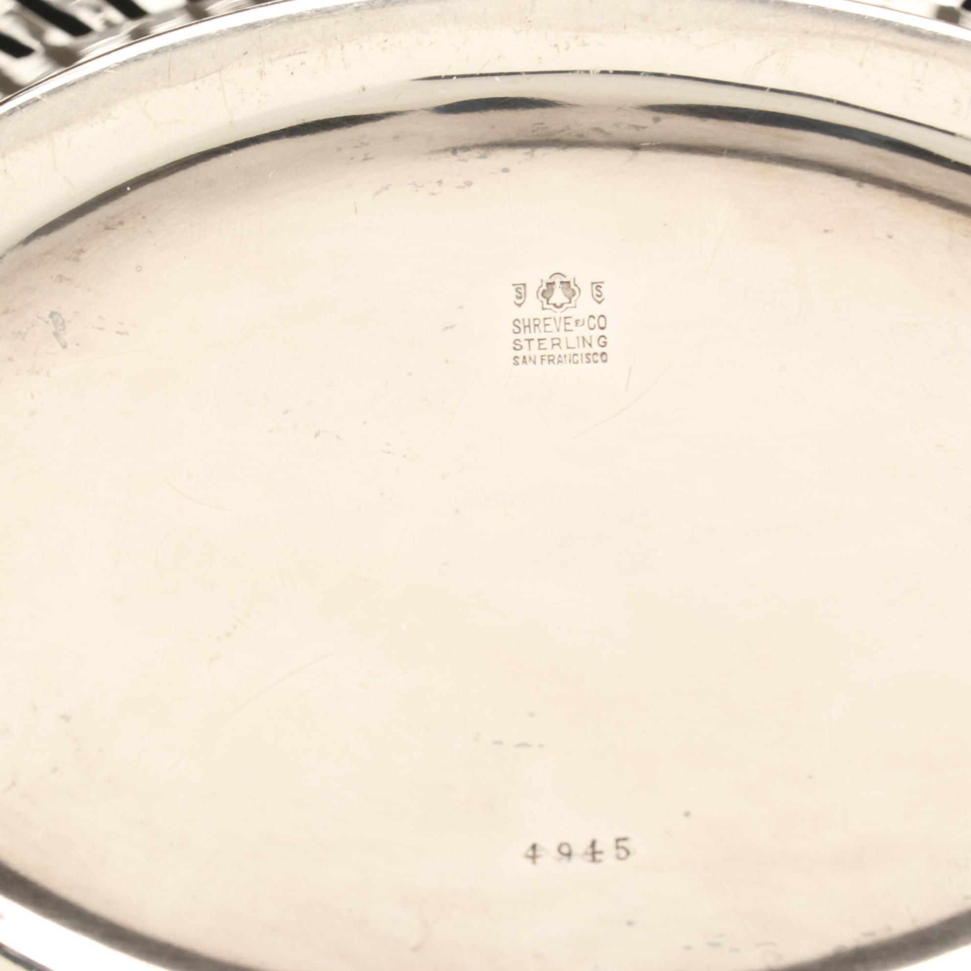 Shreve & Co. Reticulated Adams Style Sterling Silver Basket Centerpiece