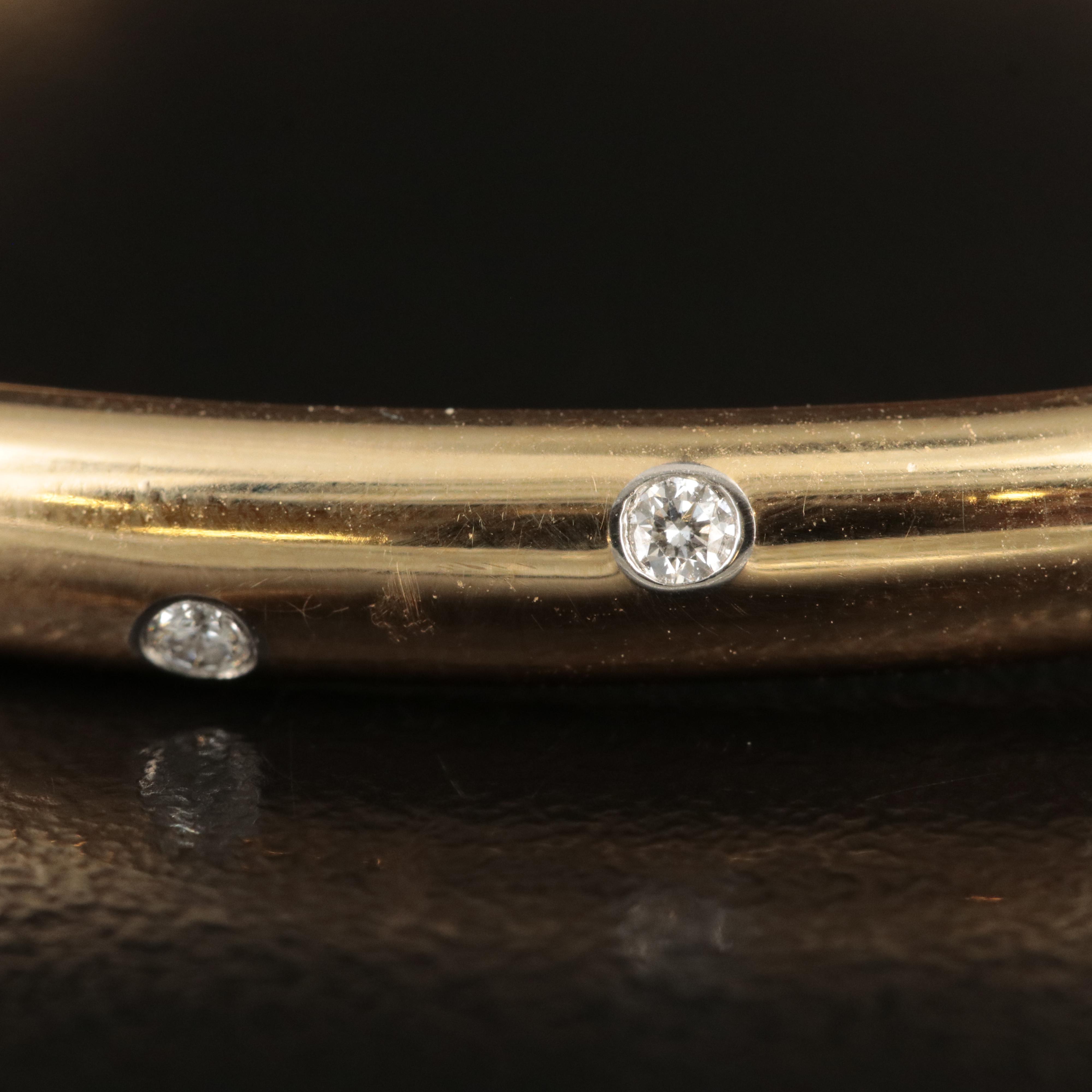 Tiffany & Co. 18K 0.27 CTW Diamond "Etoile" Hinged Bangle with Platinum Accents