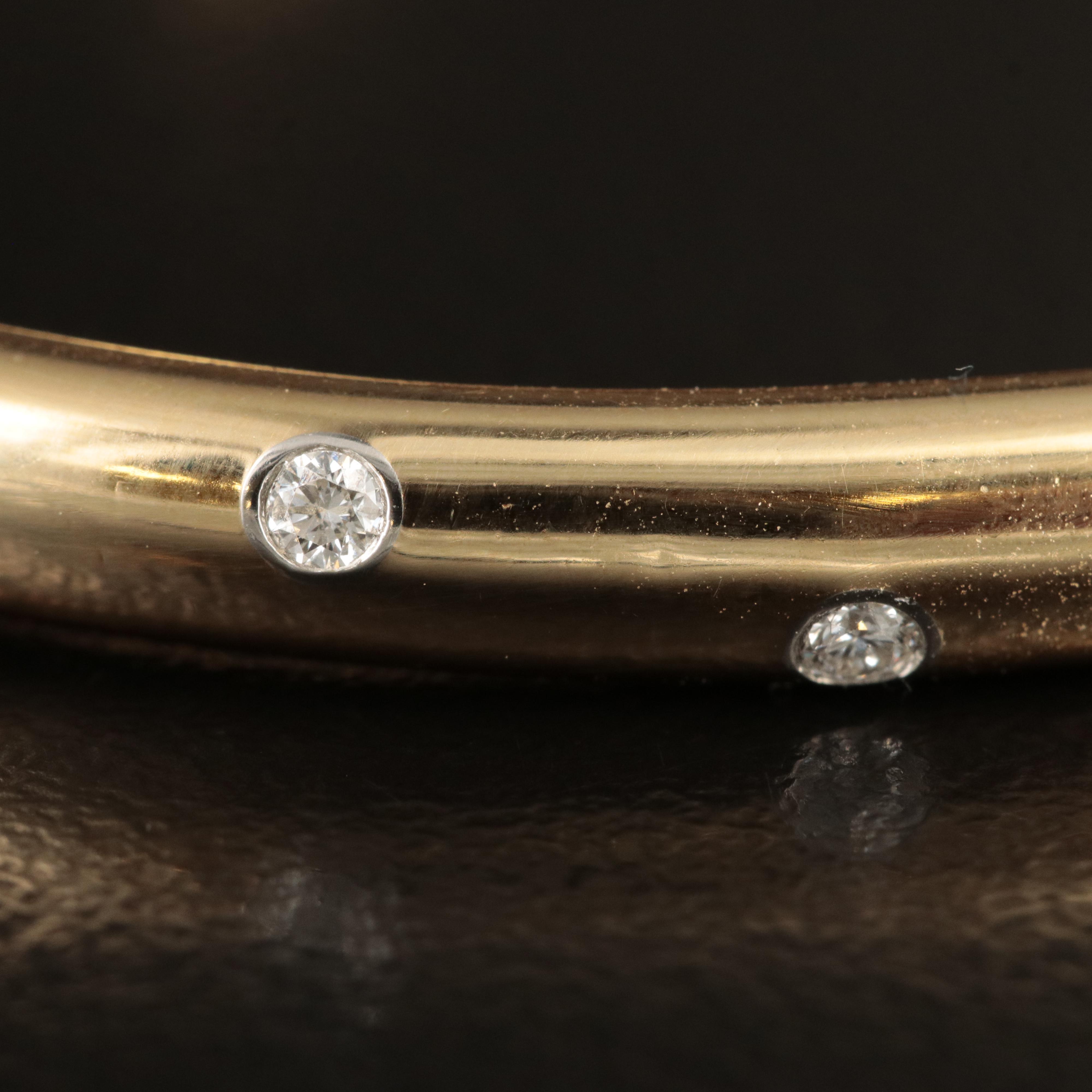 Tiffany & Co. 18K 0.27 CTW Diamond "Etoile" Hinged Bangle with Platinum Accents