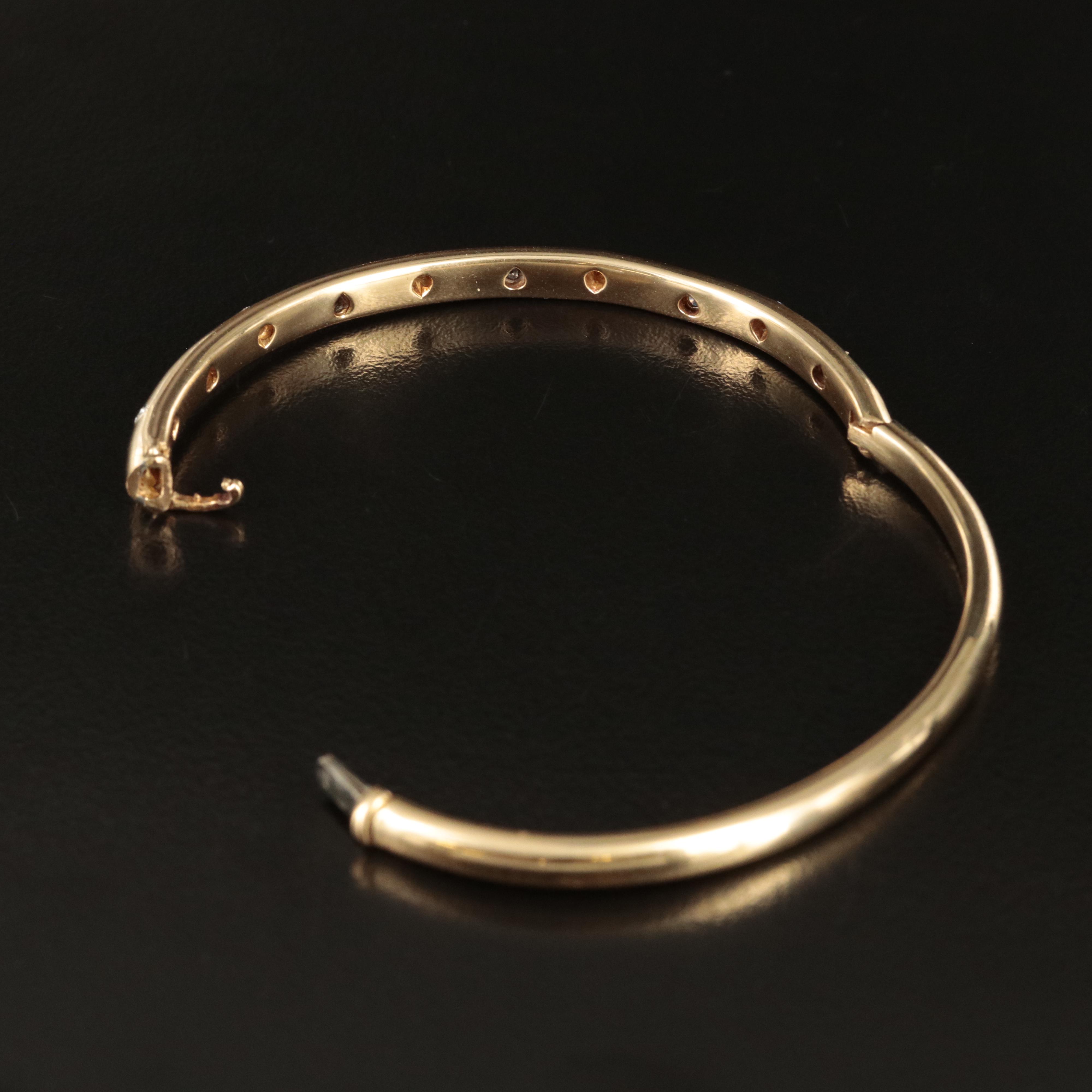 Tiffany & Co. 18K 0.27 CTW Diamond "Etoile" Hinged Bangle with Platinum Accents