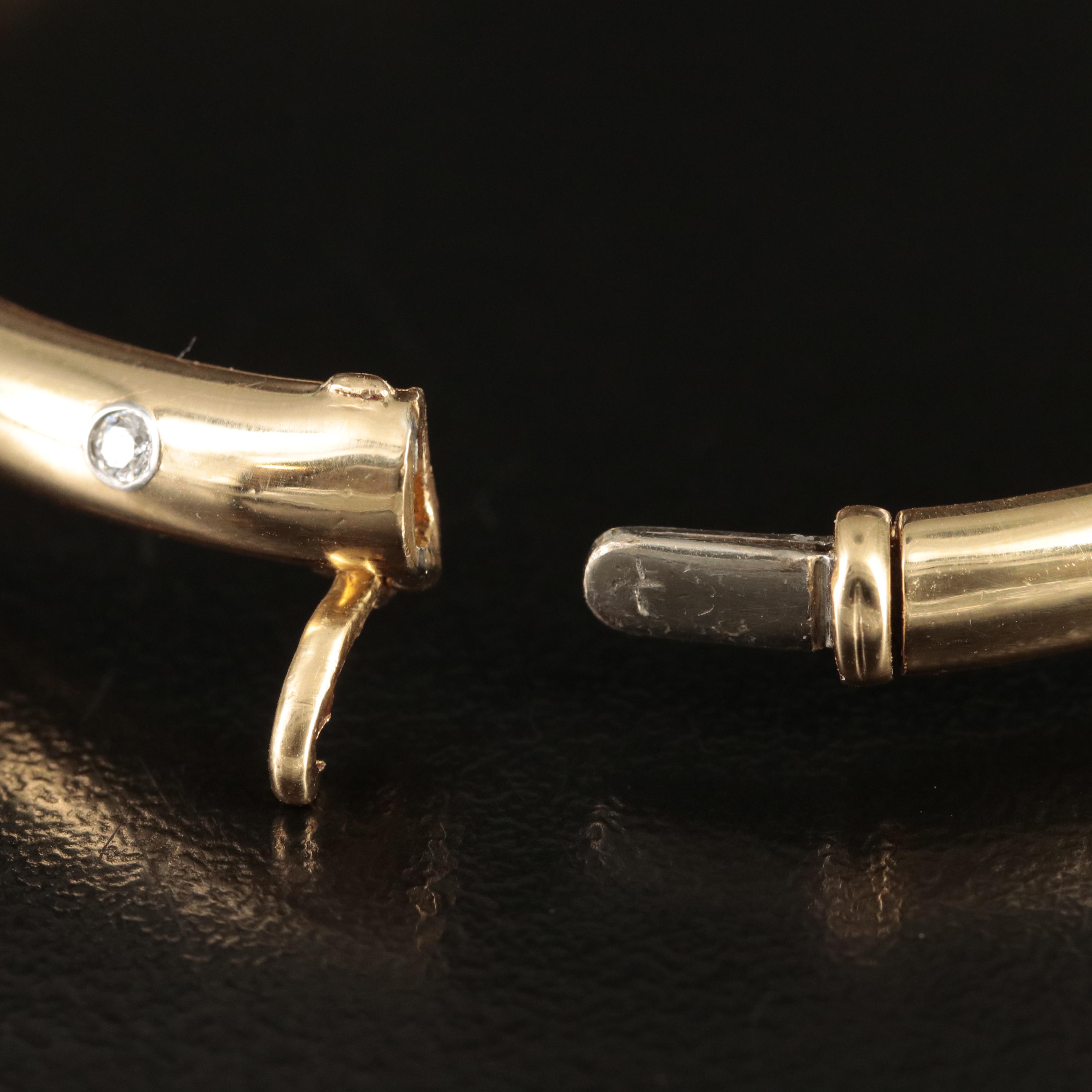 Tiffany & Co. 18K 0.27 CTW Diamond "Etoile" Hinged Bangle with Platinum Accents