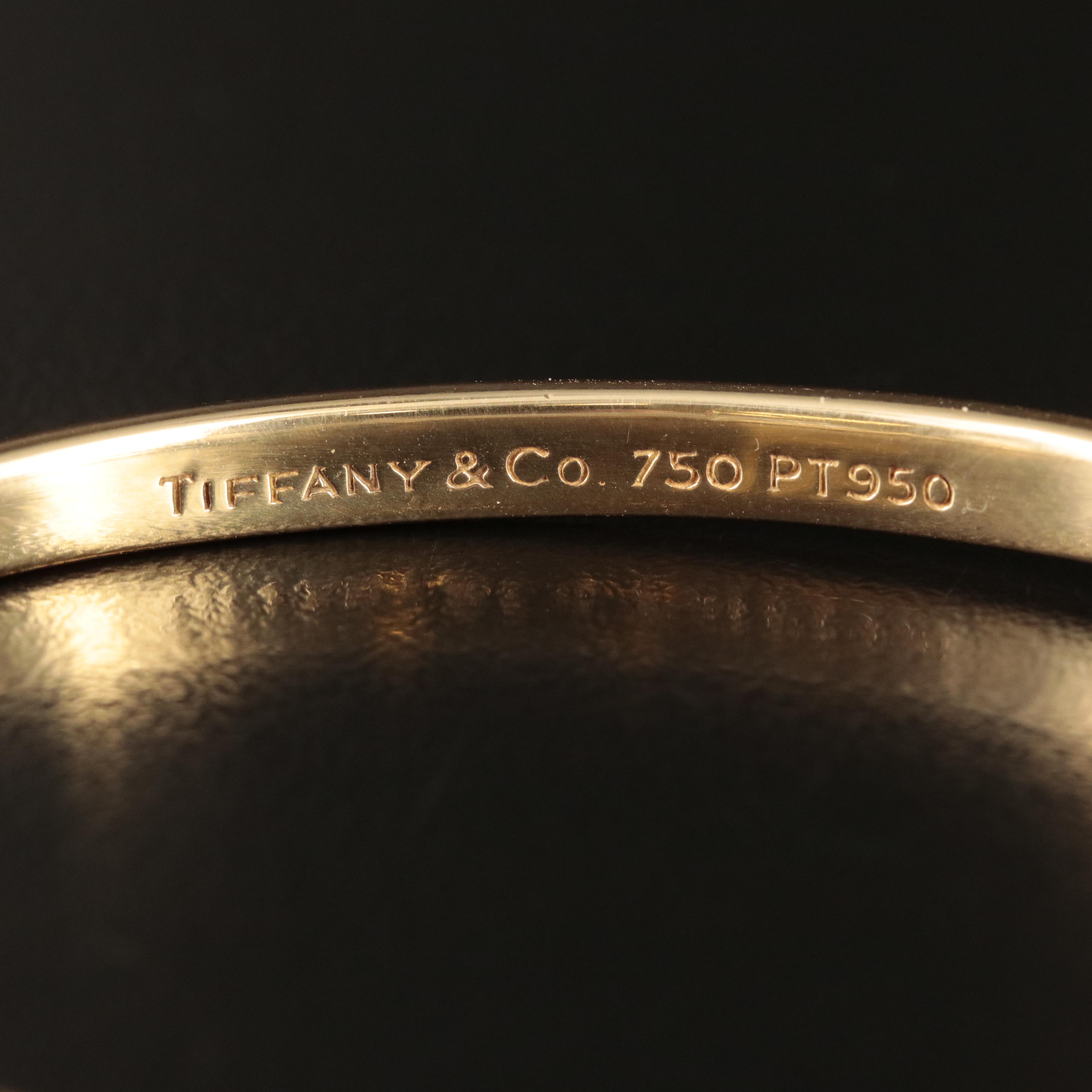 Tiffany & Co. 18K 0.27 CTW Diamond "Etoile" Hinged Bangle with Platinum Accents