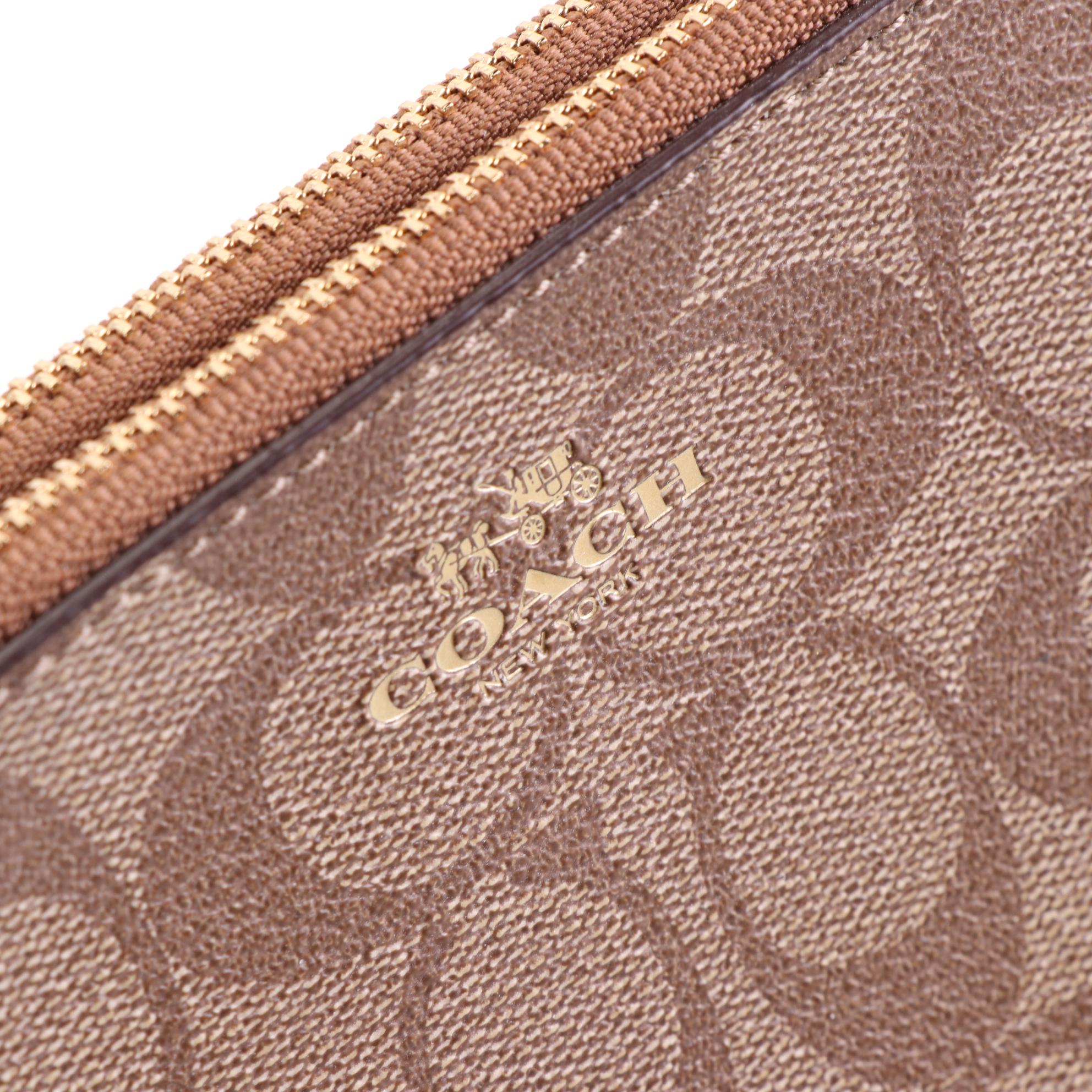 Coach Signature Canvas Wristlet Wallet, Leather Card Case and Havana Sunglasses