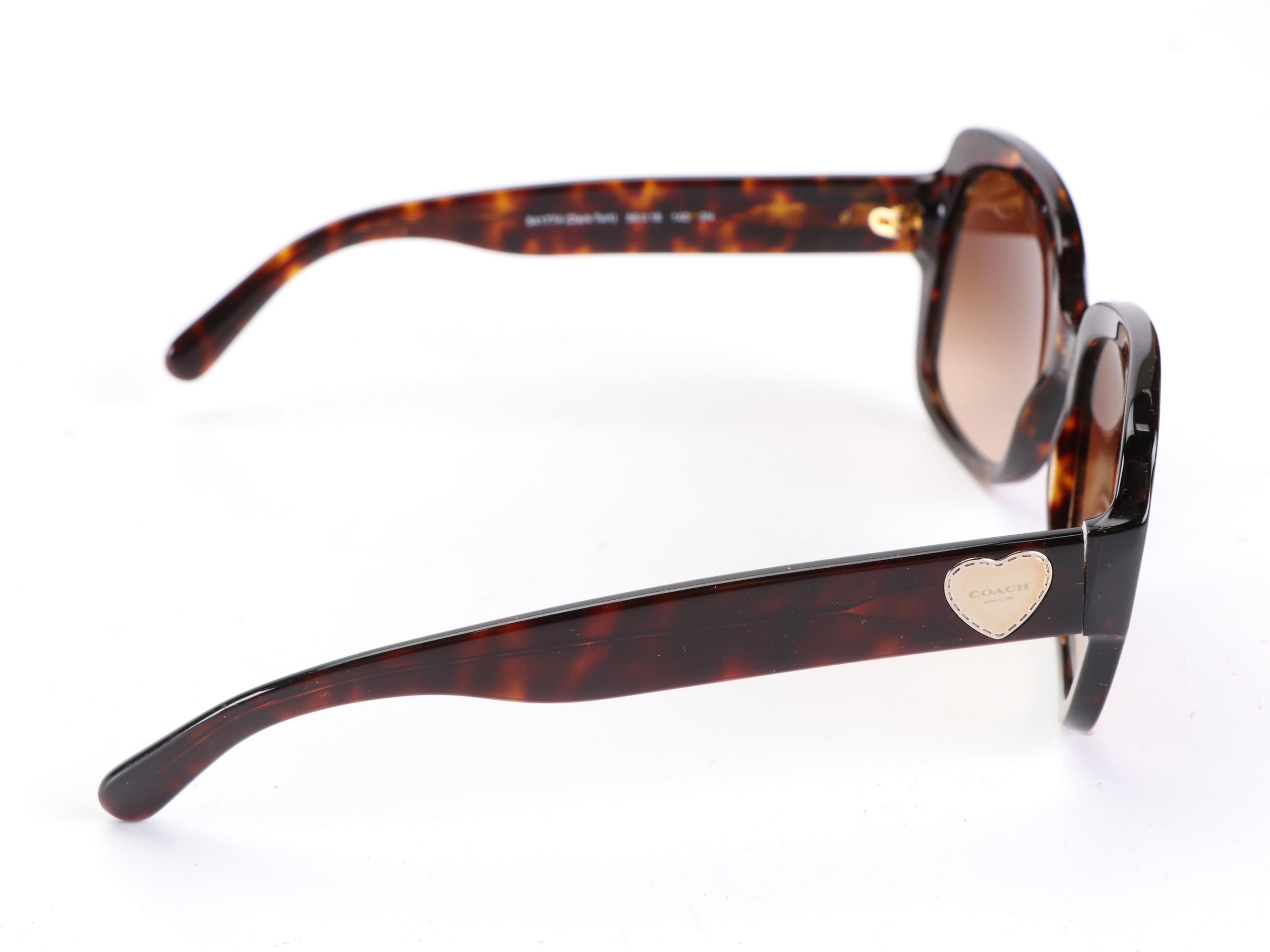 Coach Signature Canvas Wristlet Wallet, Leather Card Case and Havana Sunglasses