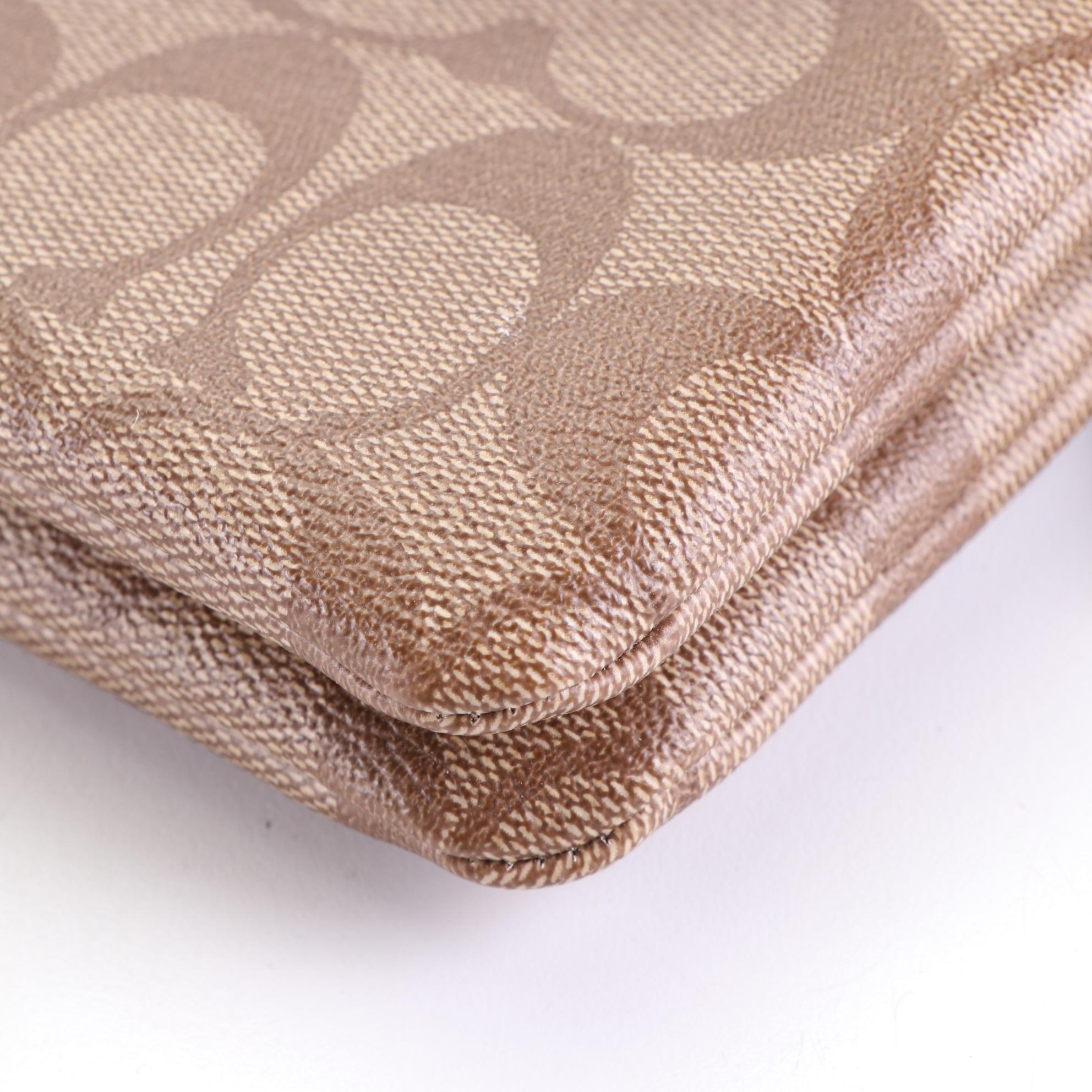 Coach Signature Canvas Wristlet Wallet, Leather Card Case and Havana Sunglasses