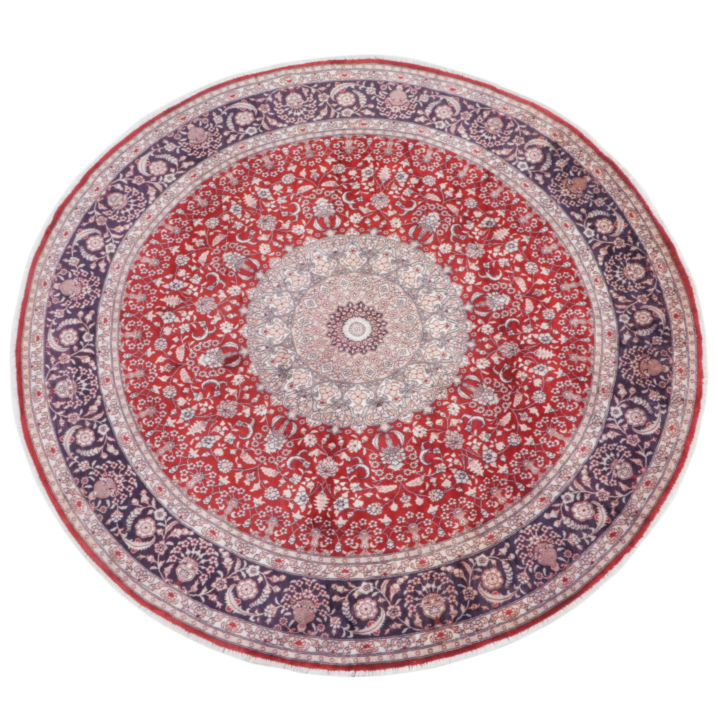6'10 x 6'10 Hand-Knotted Persian Style Round Area Rug