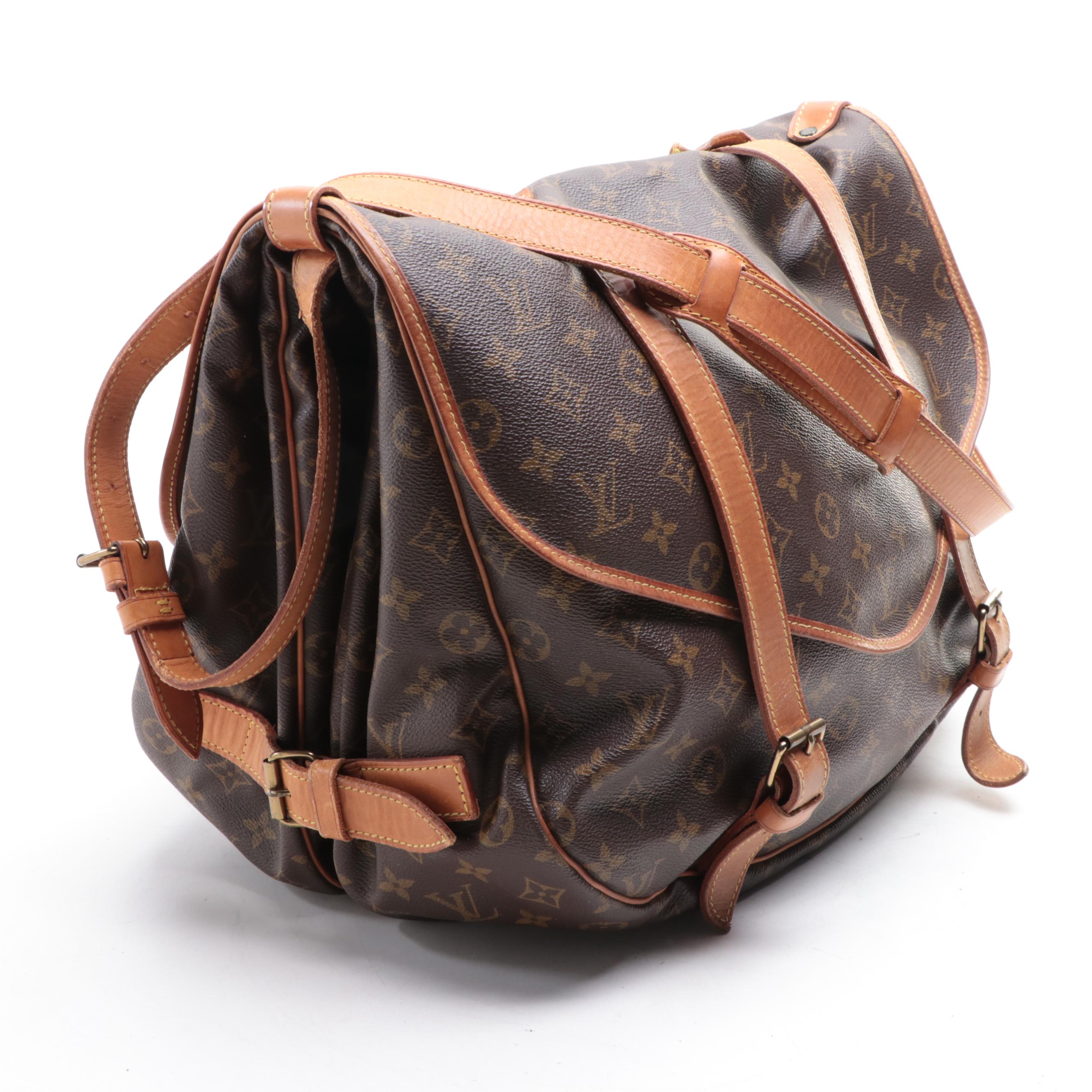 Louis Vuitton Saumur 43 Bag in Monogram Canvas and Vachetta Leather