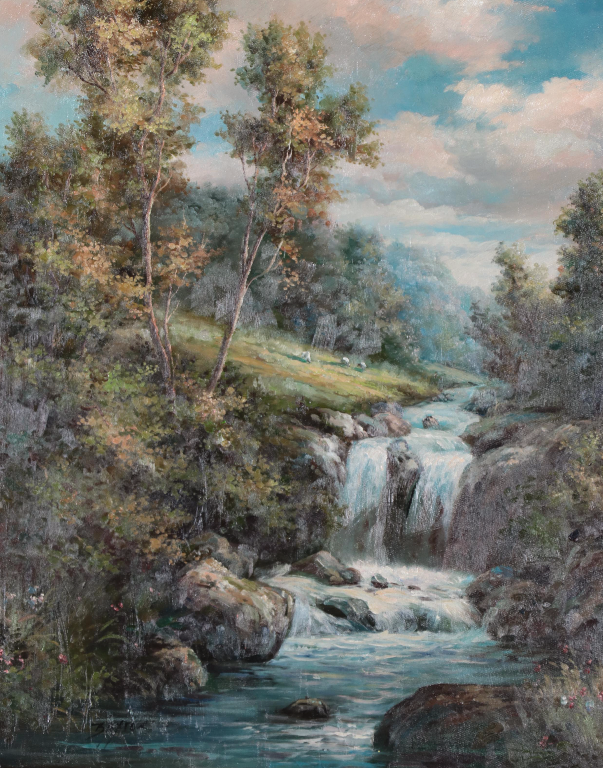 Baxter Waterfall Landscape Oil Painting