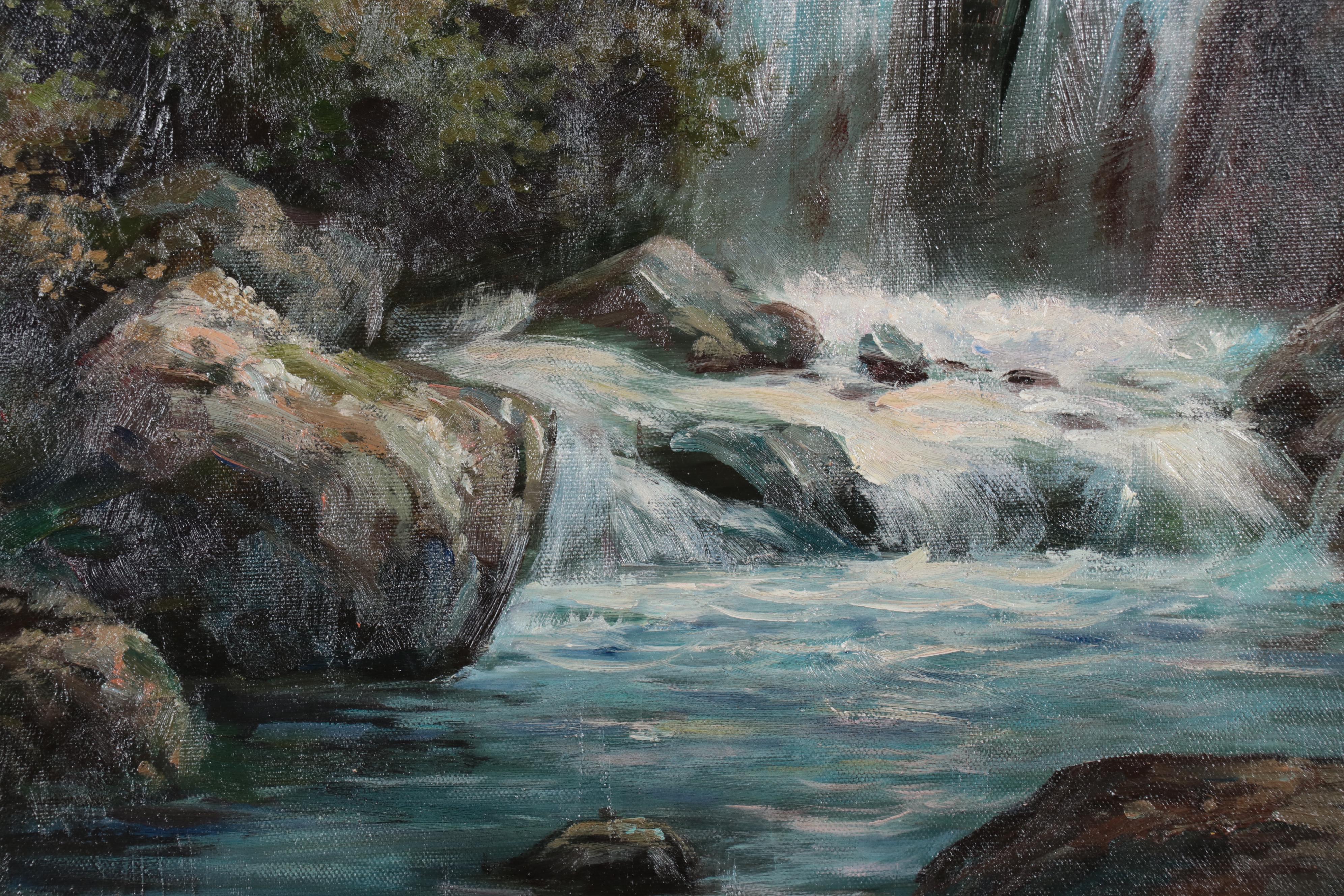 Baxter Waterfall Landscape Oil Painting