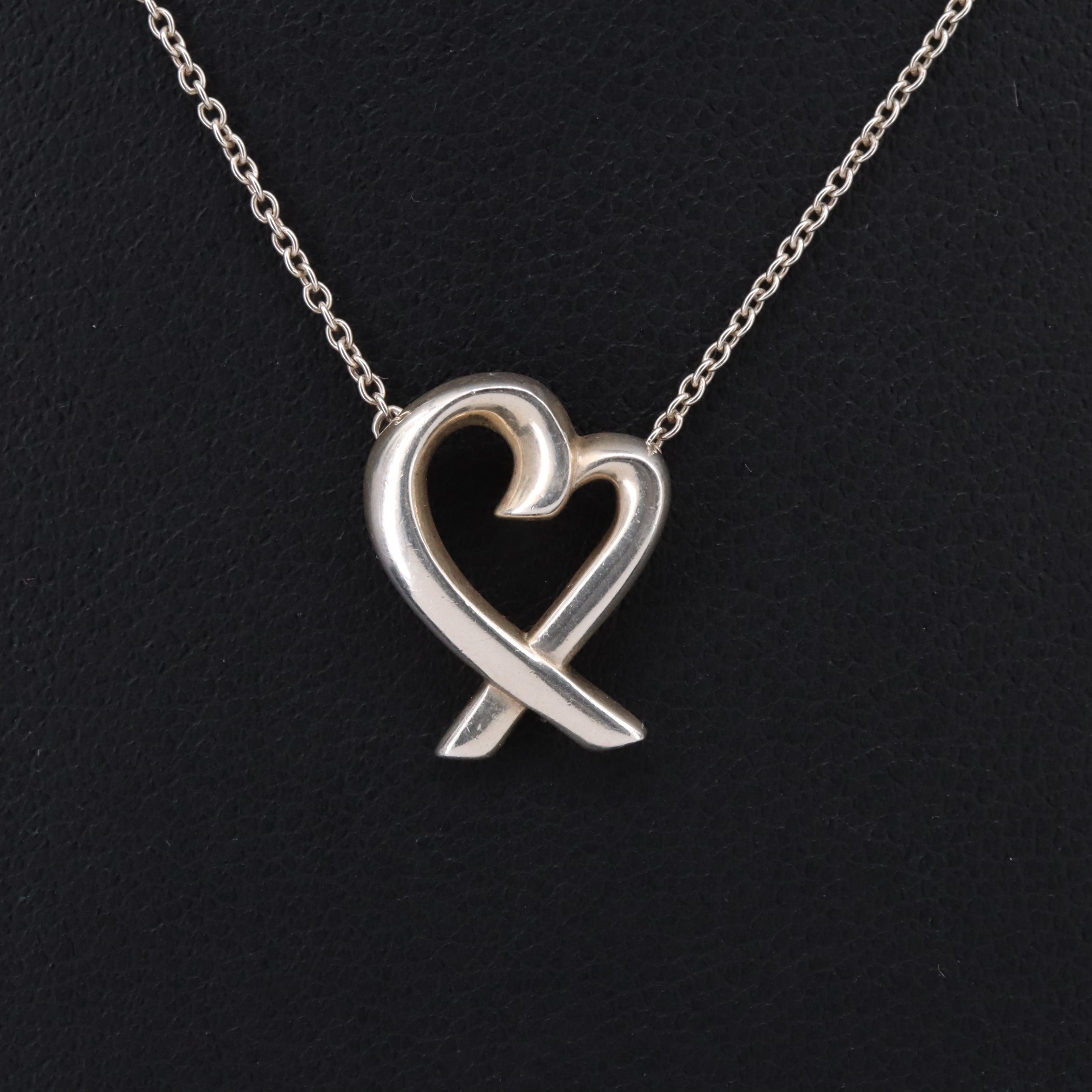 Paloma Picasso for Tiffany & Co. "Loving Heart"  Sterling Necklace with Box