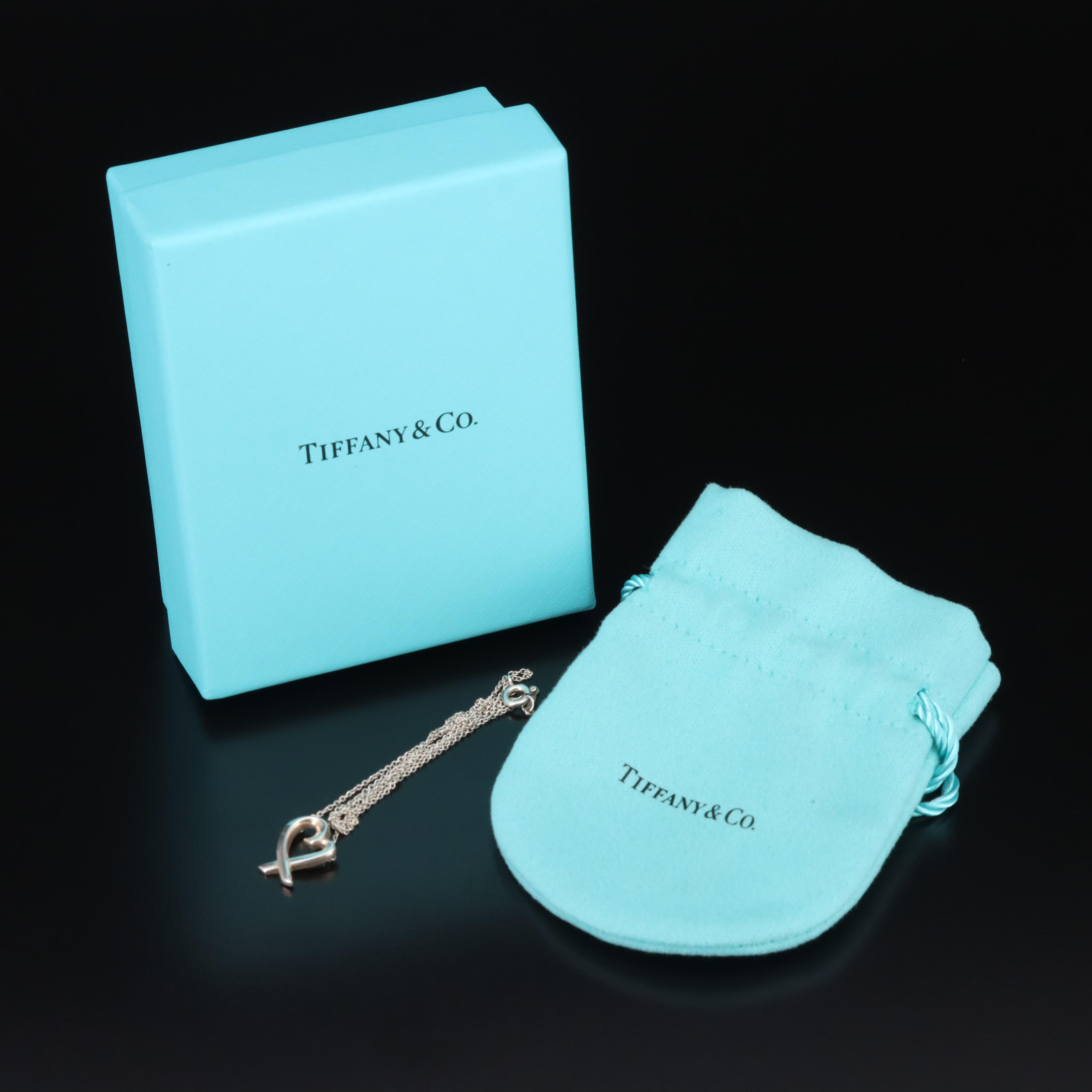 Paloma Picasso for Tiffany & Co. "Loving Heart"  Sterling Necklace with Box