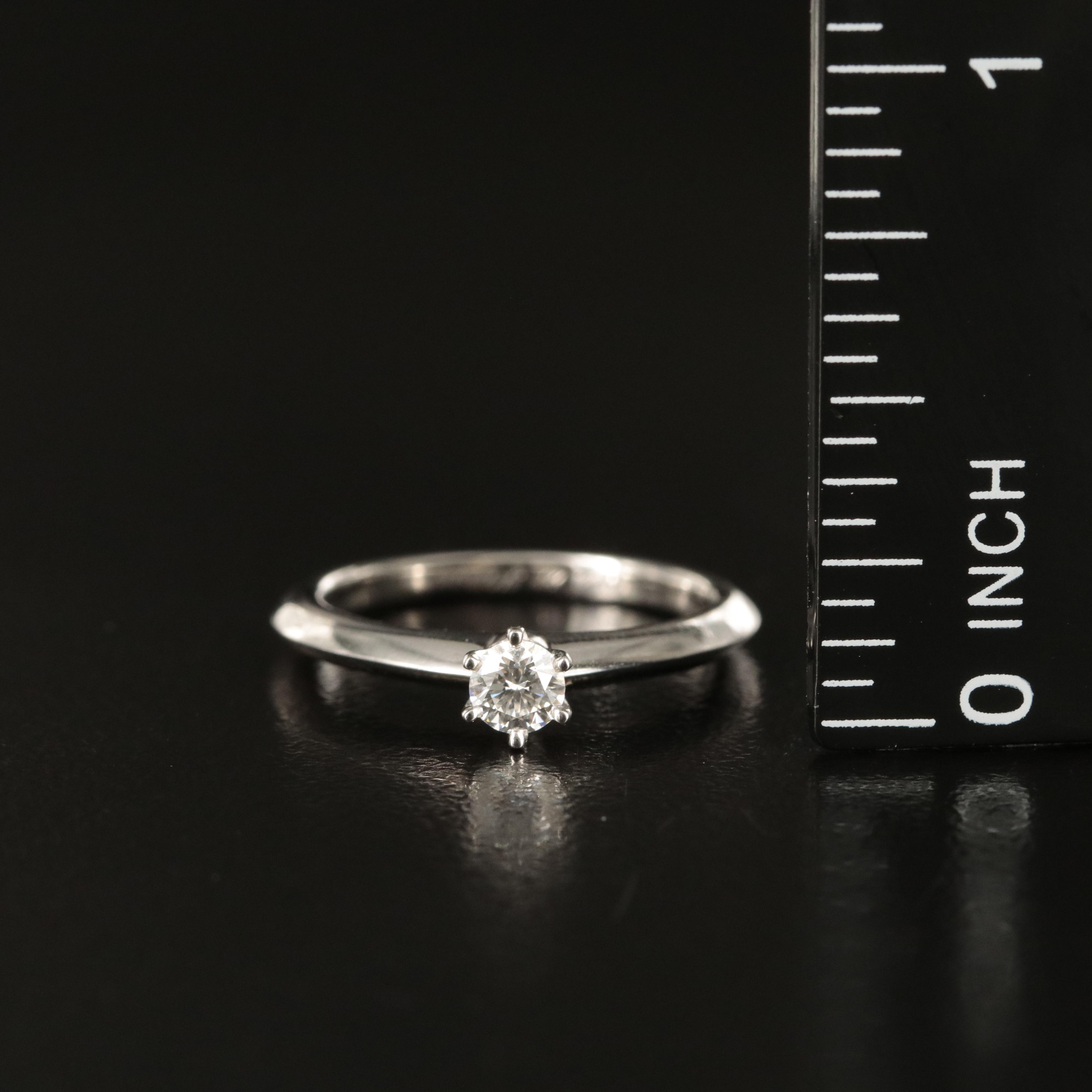 Tiffany & Co. Platinum 0.19 CT Diamond Solitaire Knife-Edge Ring