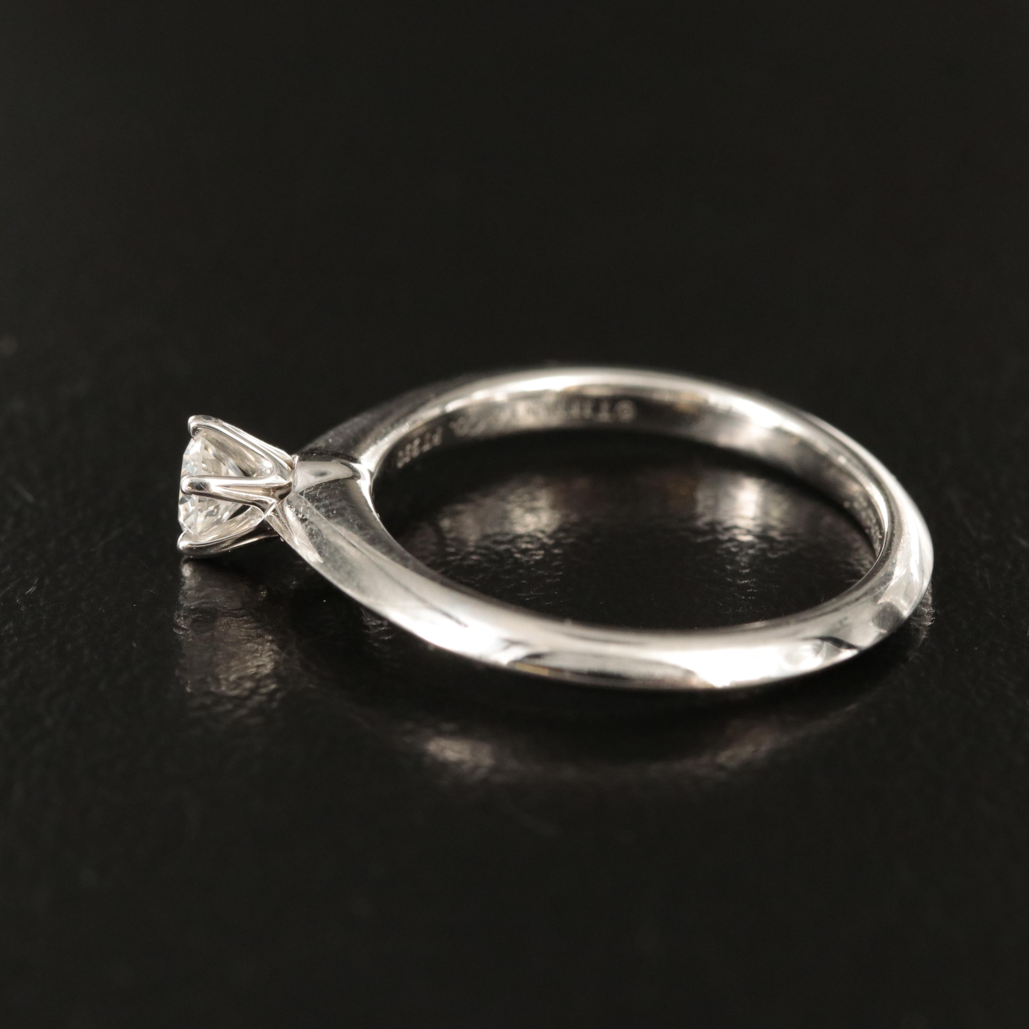 Tiffany & Co. Platinum 0.19 CT Diamond Solitaire Knife-Edge Ring