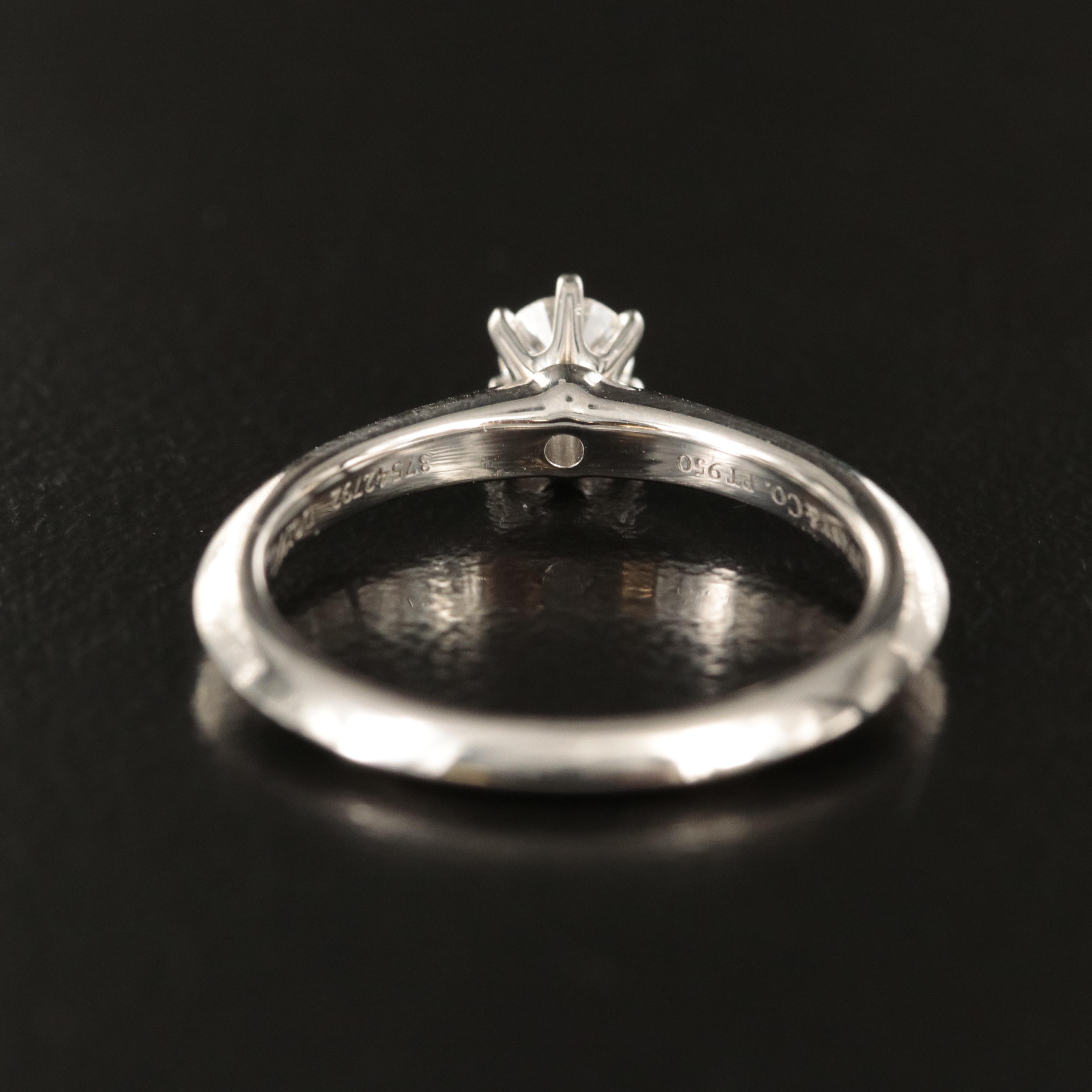 Tiffany & Co. Platinum 0.19 CT Diamond Solitaire Knife-Edge Ring