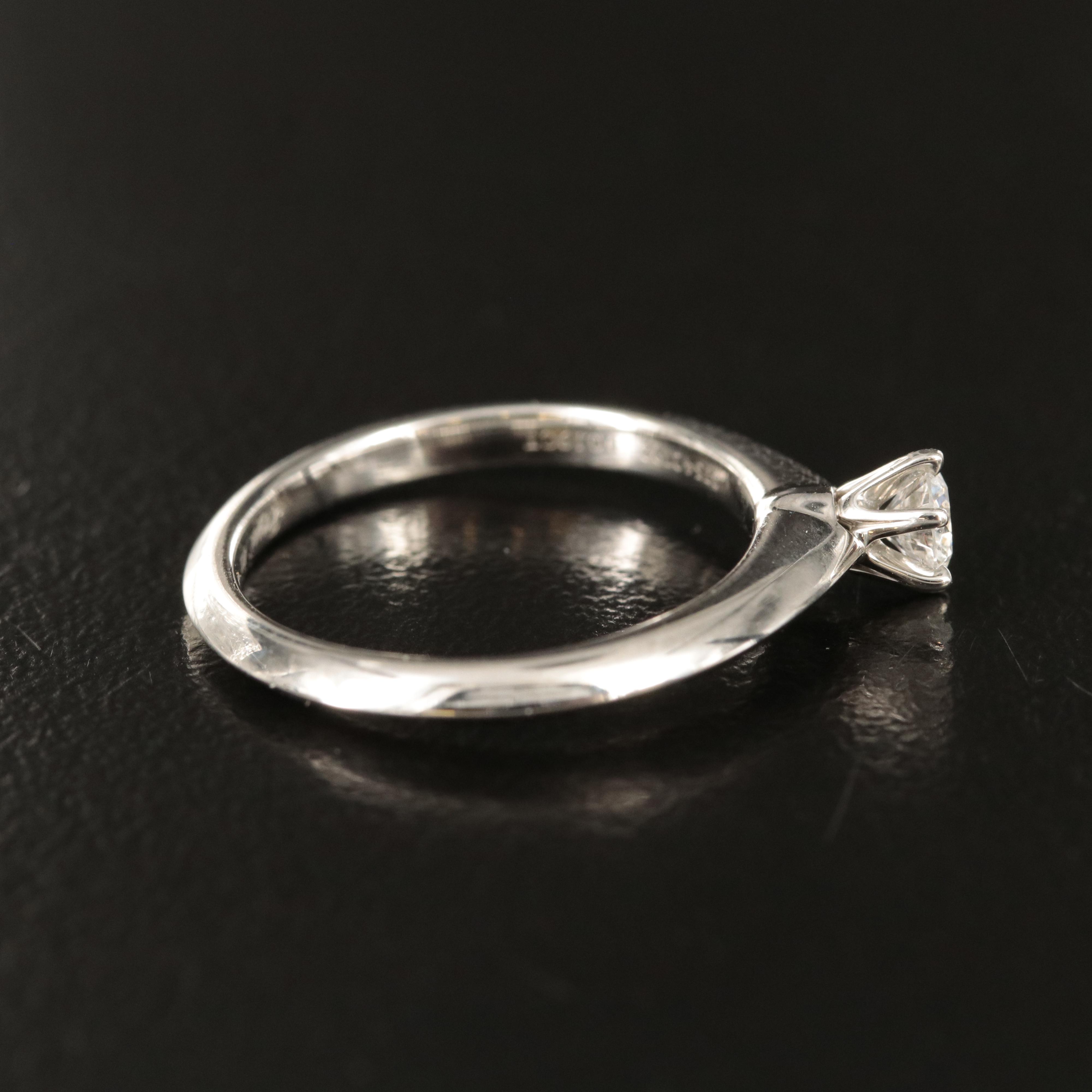 Tiffany & Co. Platinum 0.19 CT Diamond Solitaire Knife-Edge Ring