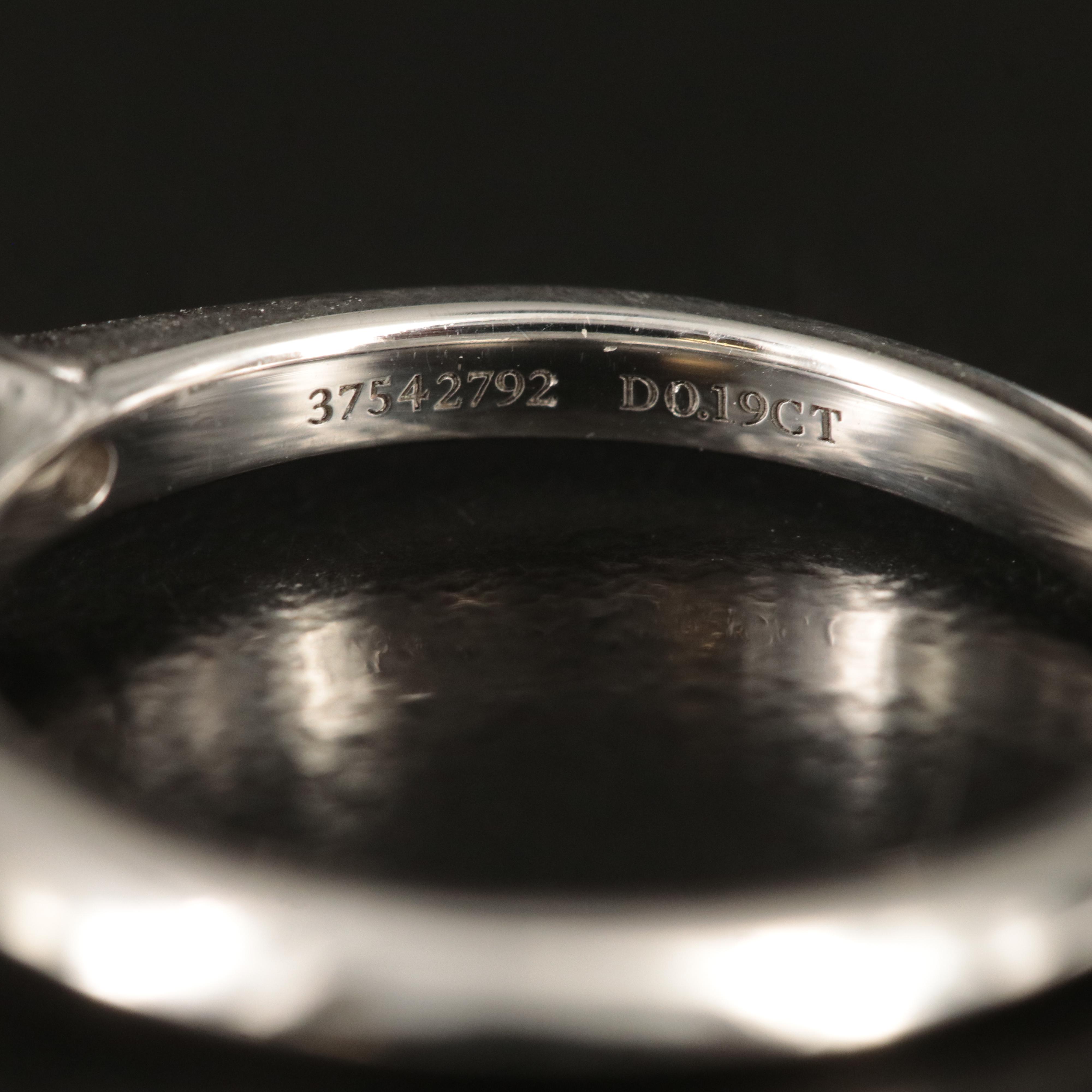 Tiffany & Co. Platinum 0.19 CT Diamond Solitaire Knife-Edge Ring