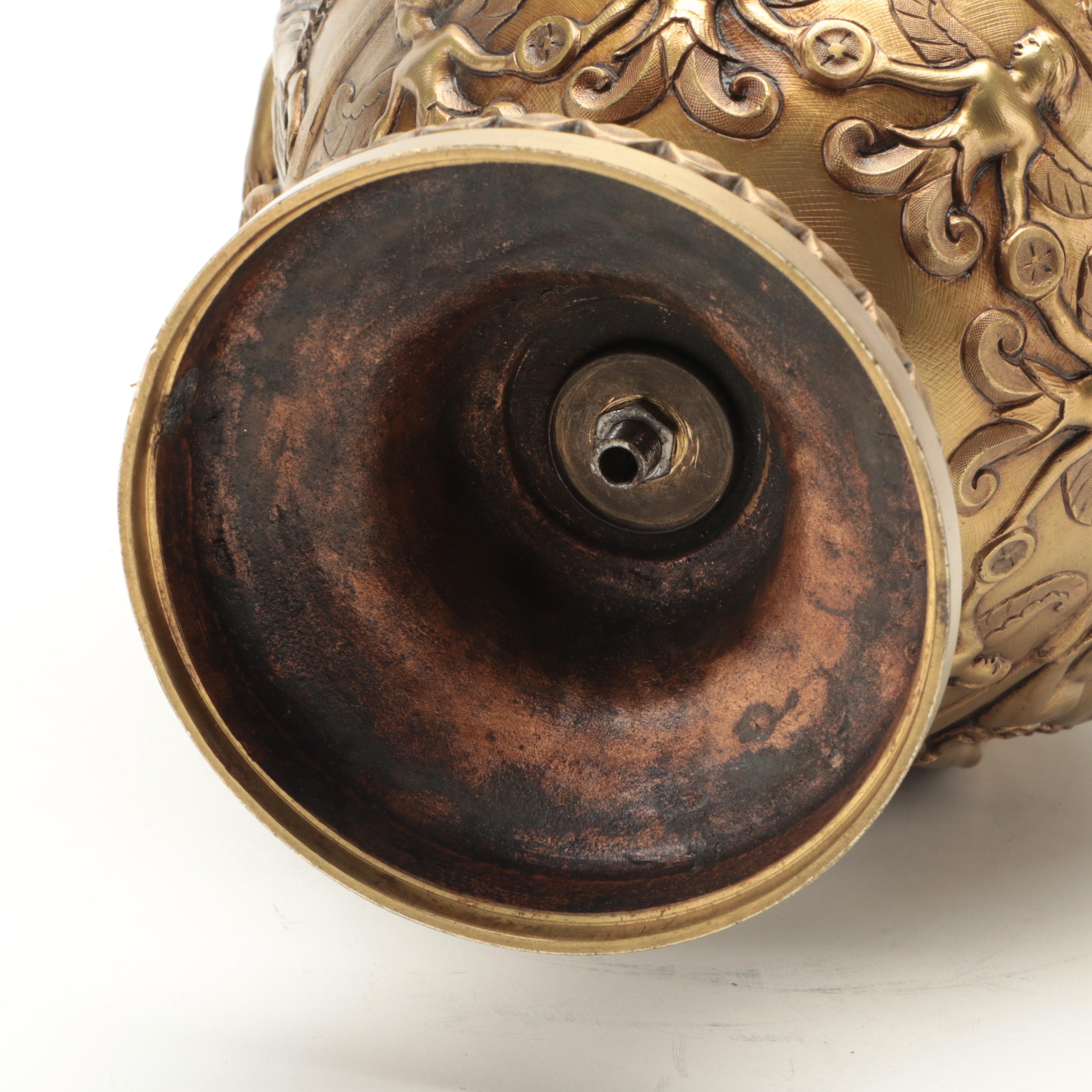 Neoclassical Style Gilt Metal Amphora Urn after the Townley Vase