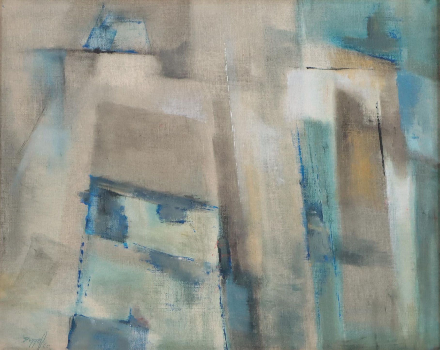 Charles Ragland Bunnell Abstract Modernist Oil Painting, 1960