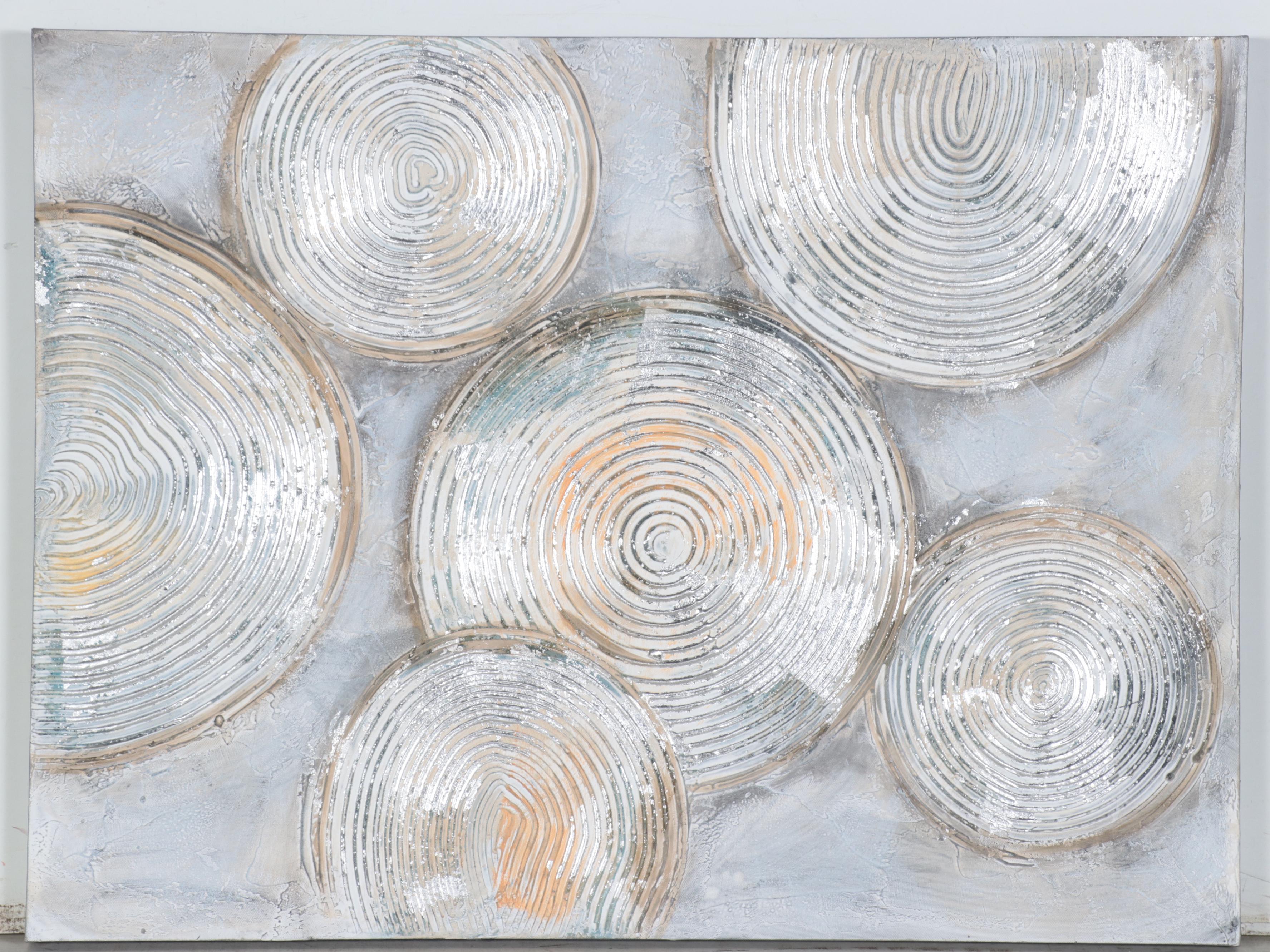 Abstract Geometric Mixed Media Painting