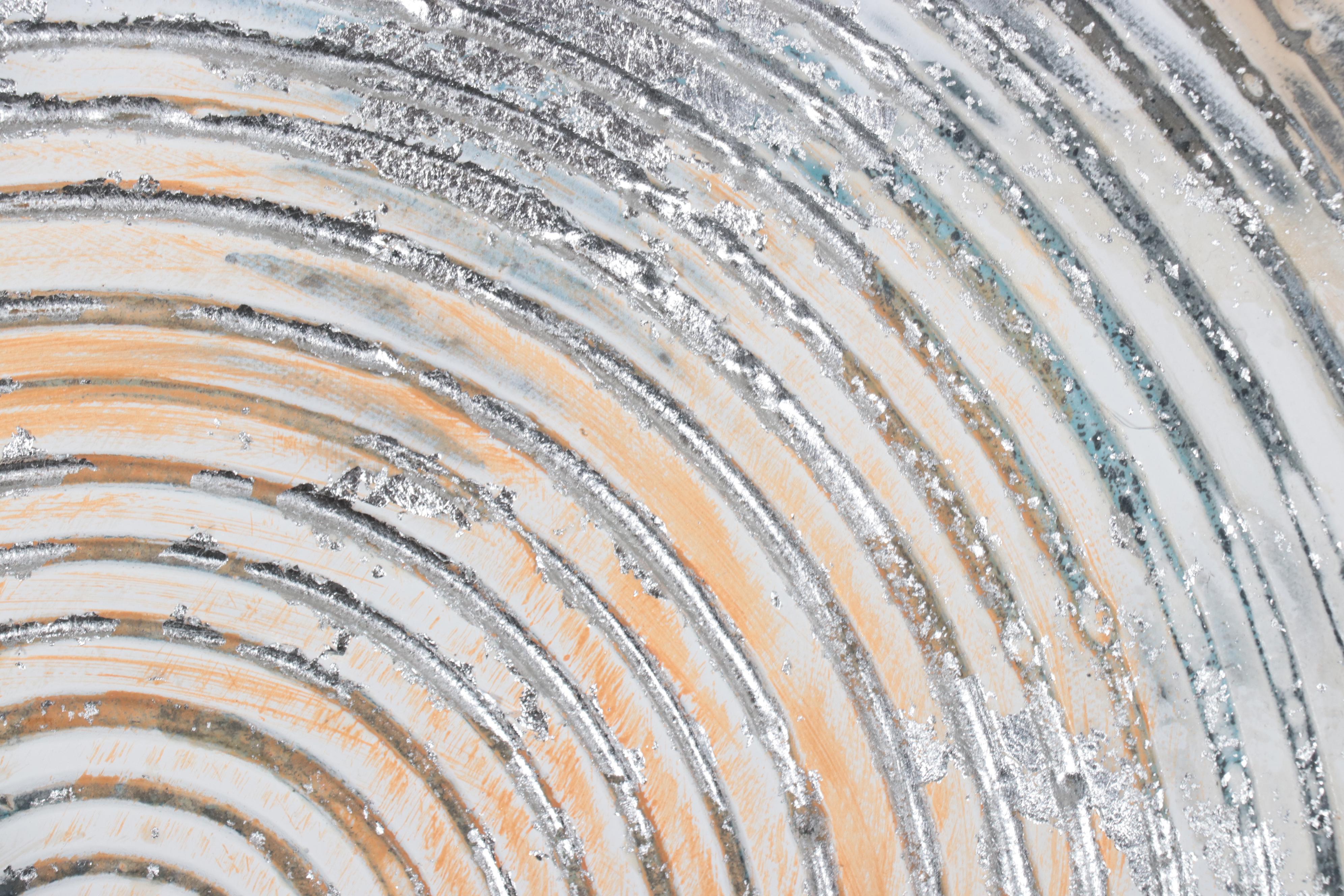 Abstract Geometric Mixed Media Painting