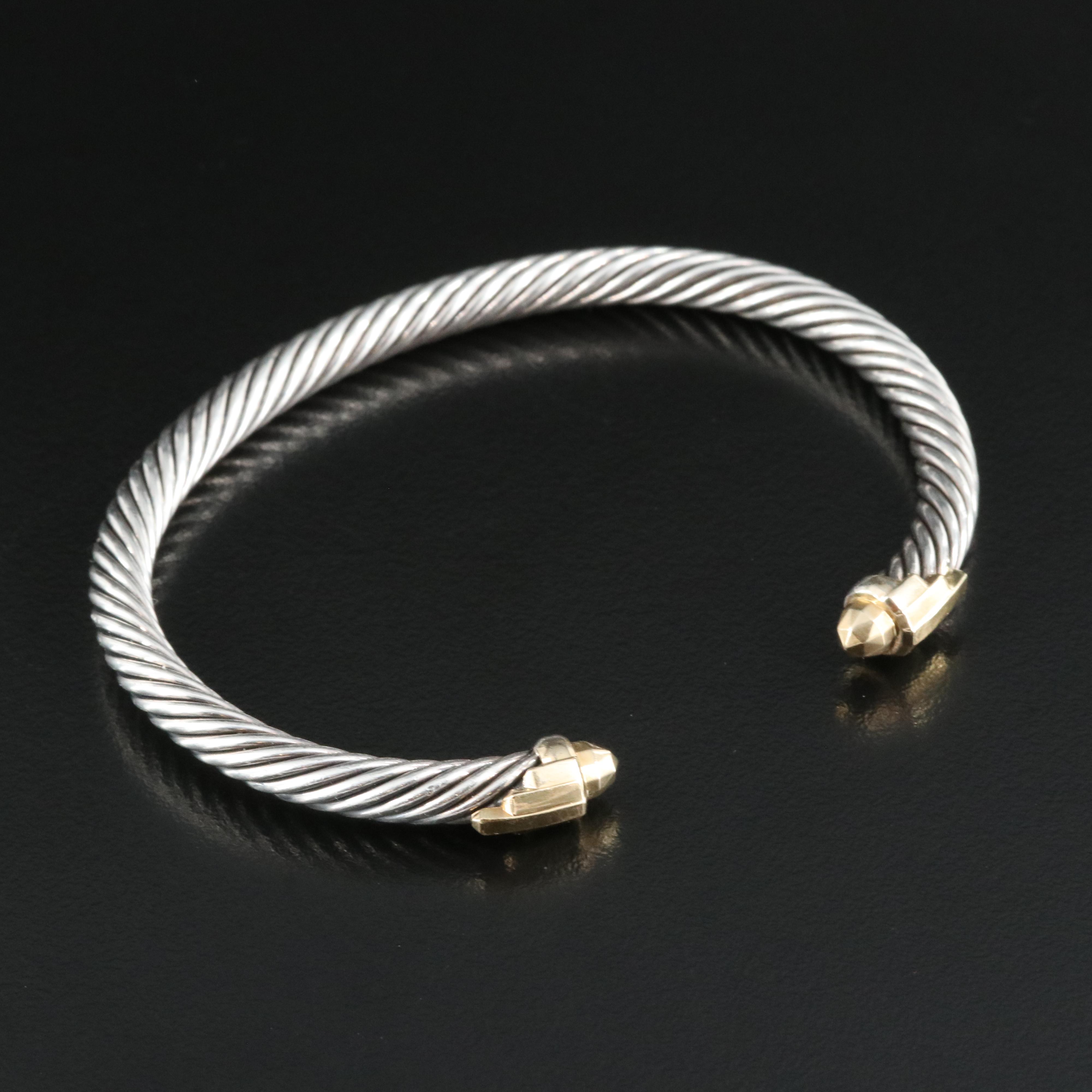 David Yurman Cable Empire Sterling Cuff with 18K Accents