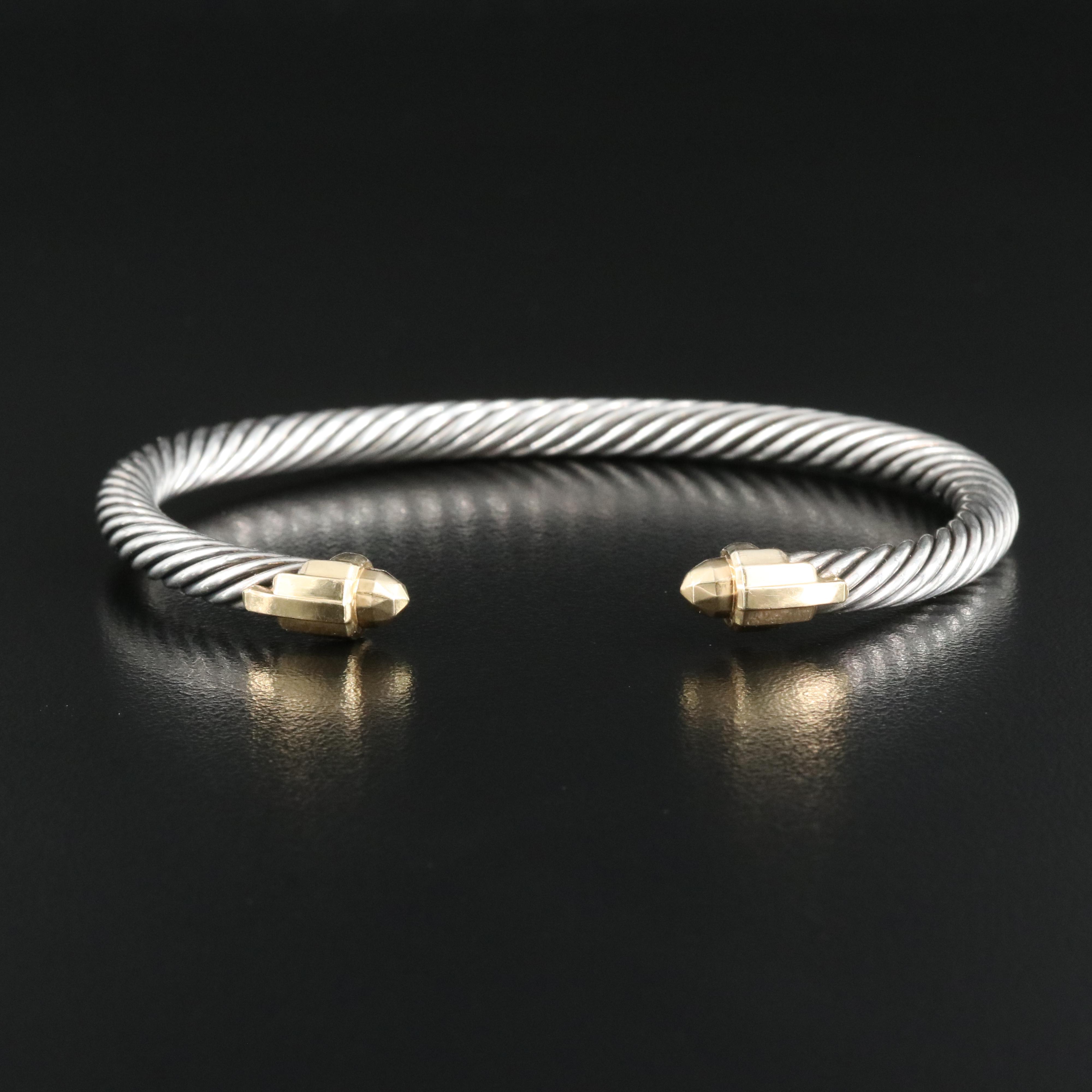 David Yurman Cable Empire Sterling Cuff with 18K Accents