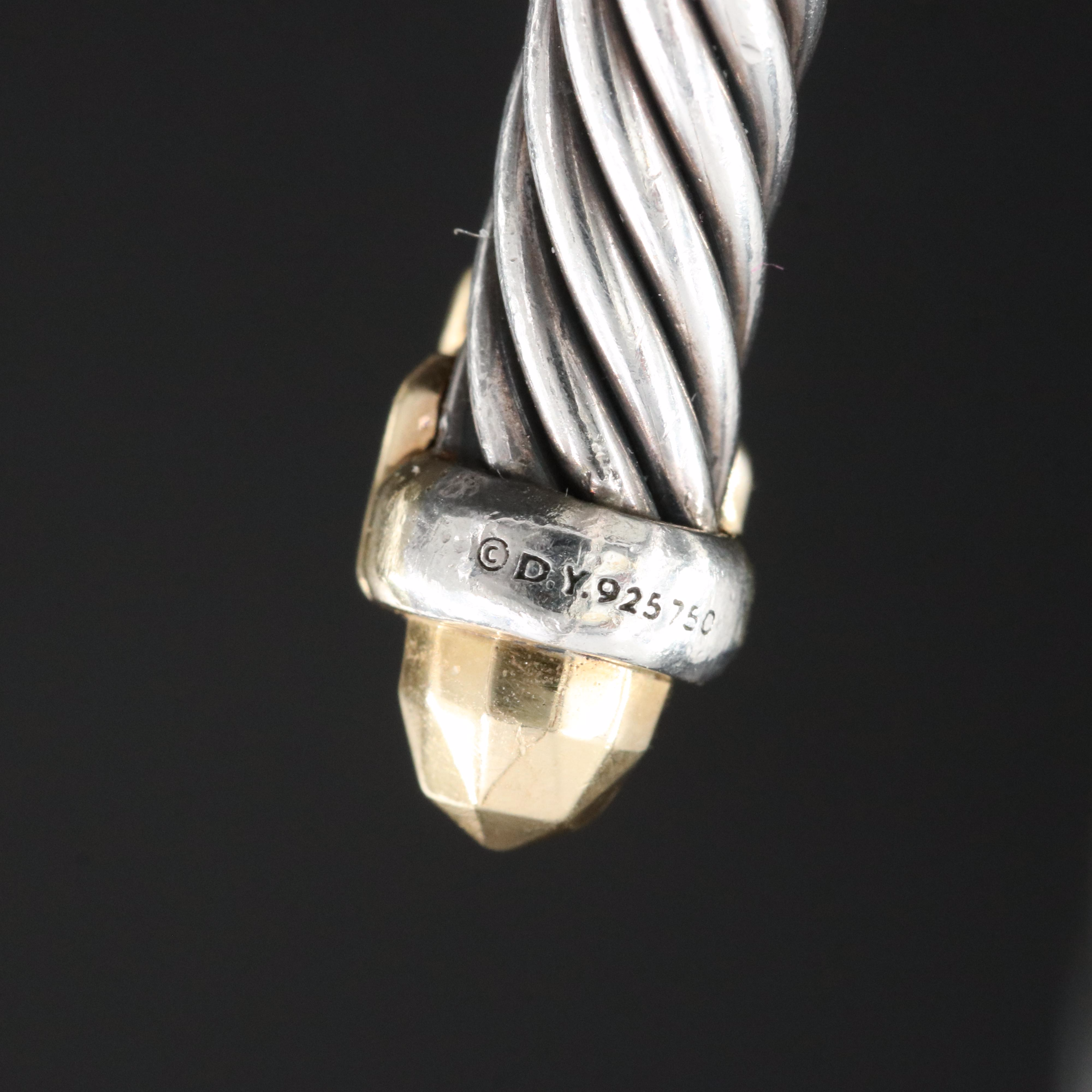 David Yurman Cable Empire Sterling Cuff with 18K Accents