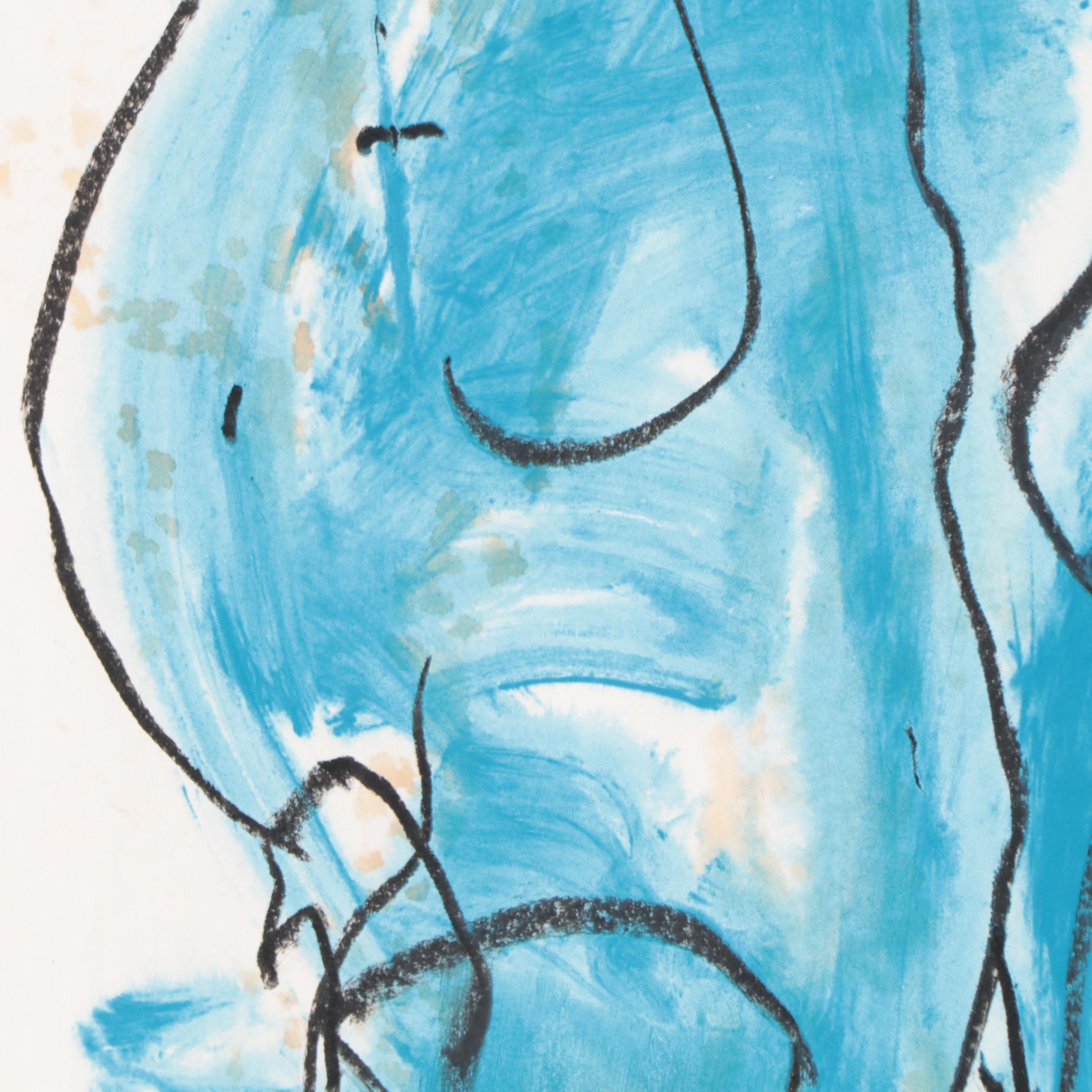 Jack Meanwell Figural Mixed Media Painting