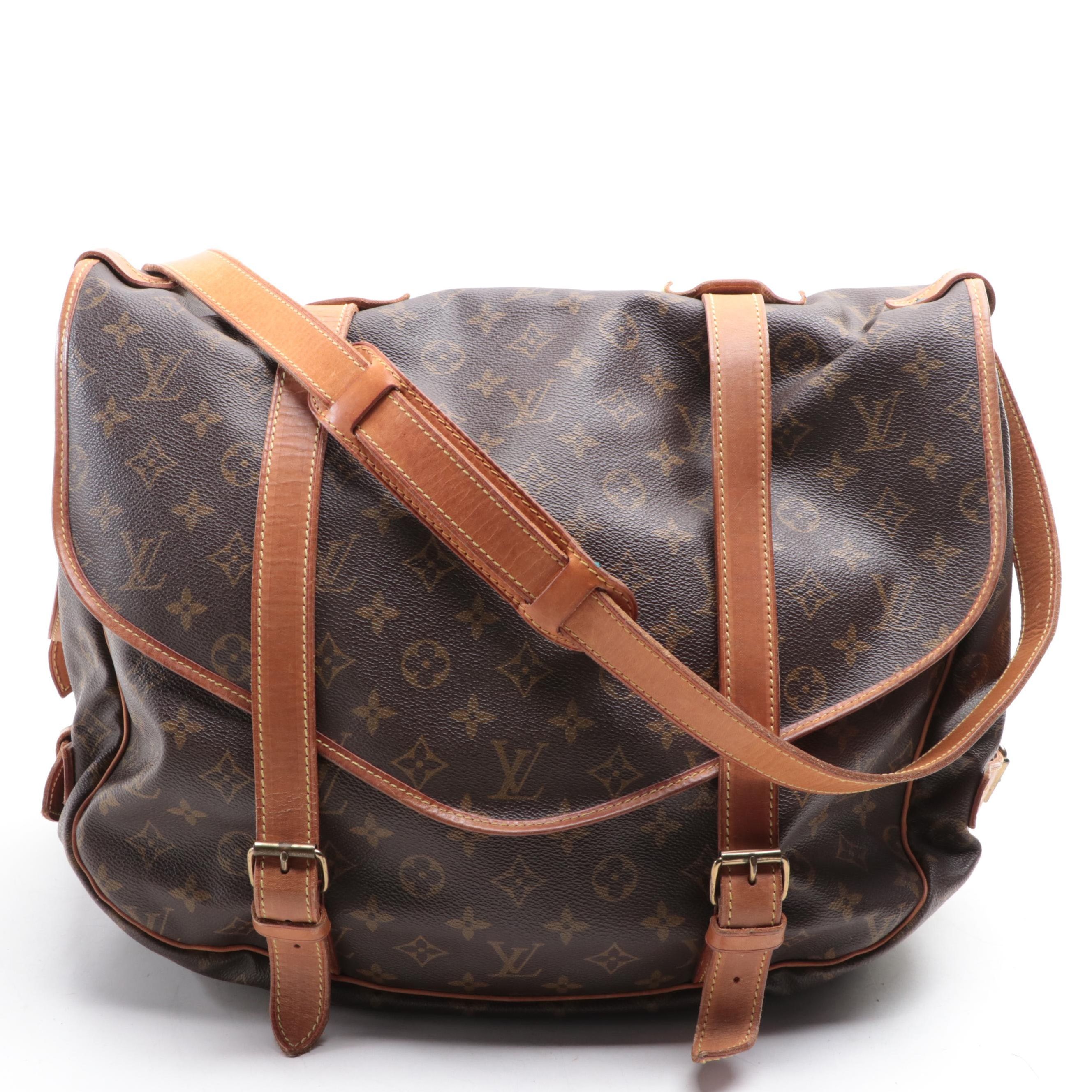 Louis Vuitton Saumur 43 Bag in Monogram Canvas and Vachetta Leather