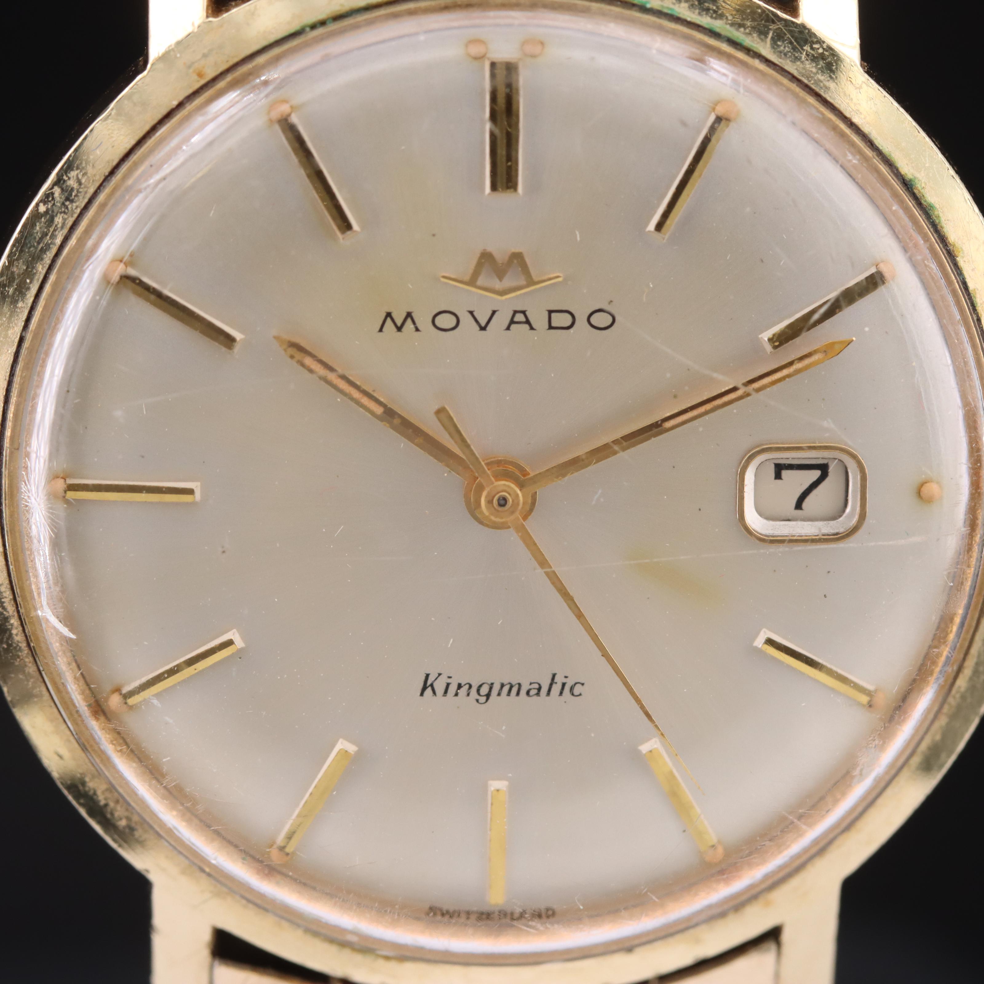 Vintage Movado Kingmatic Gold Shell Watch