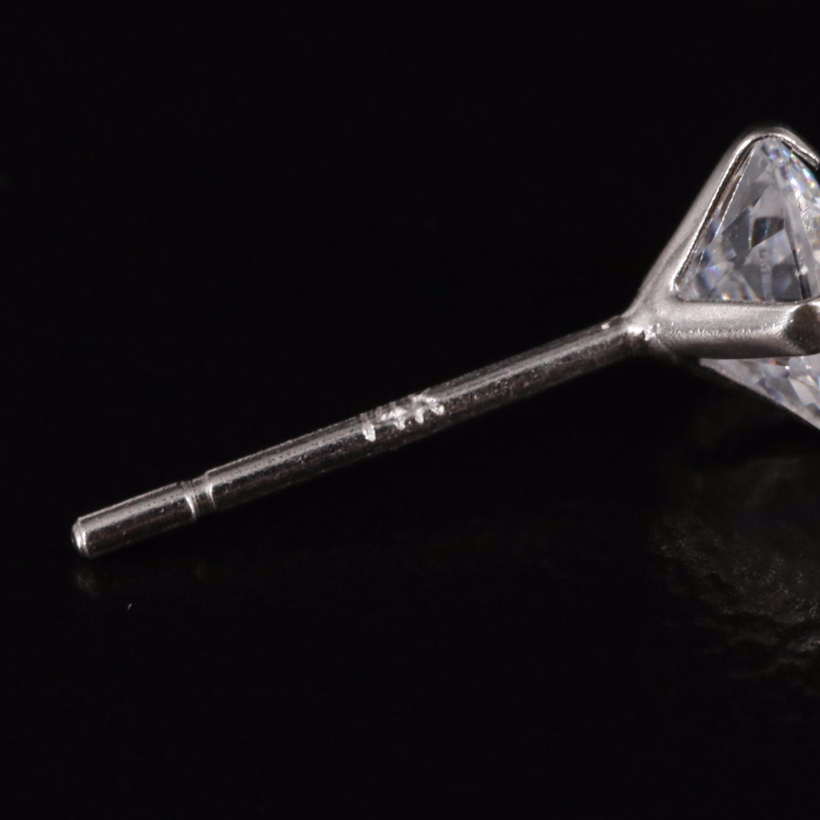 14K Cubic Zirconia Heart Stud Earrings