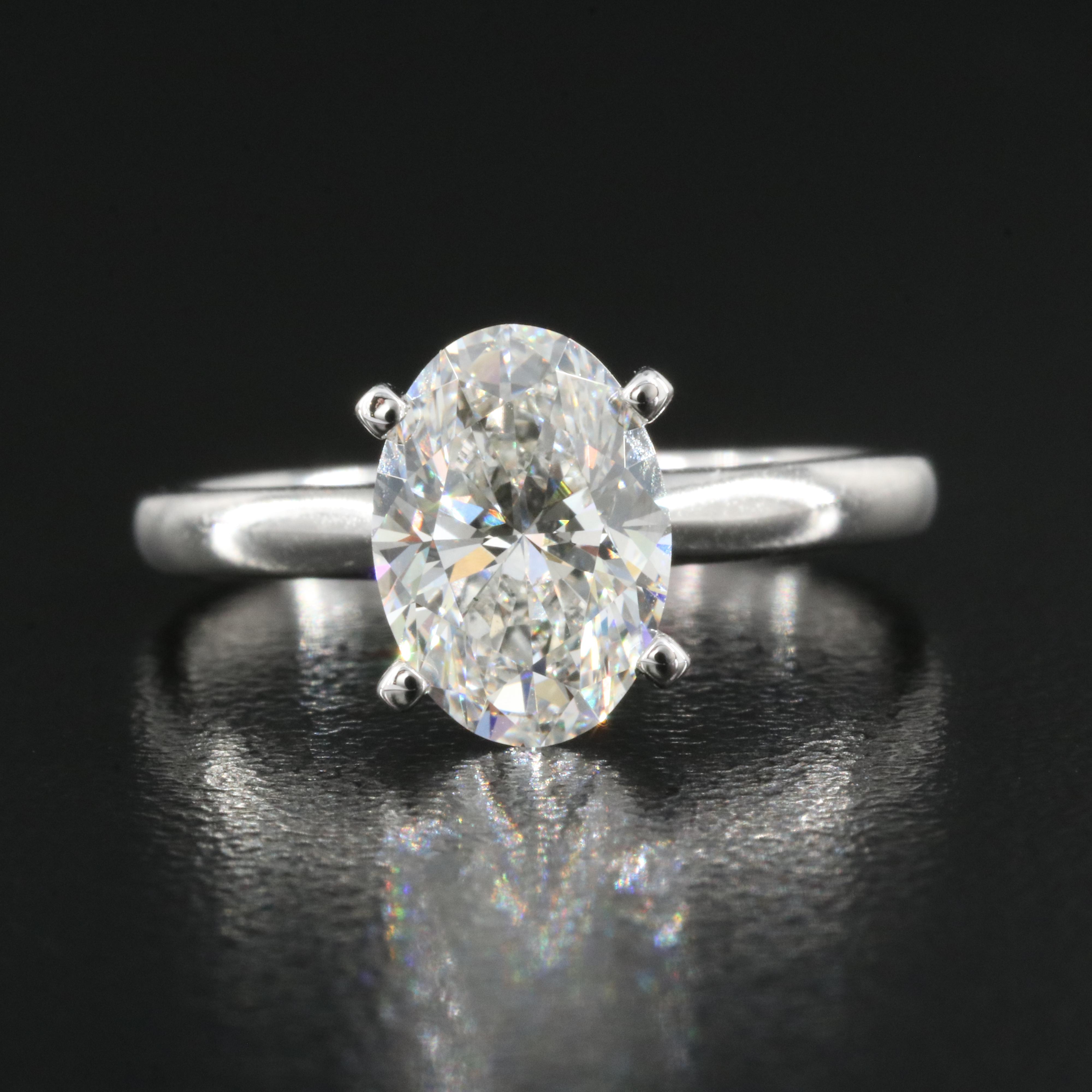 14K 2.00 CT Lab Grown Diamond Solitaire Ring with IGI Online Report
