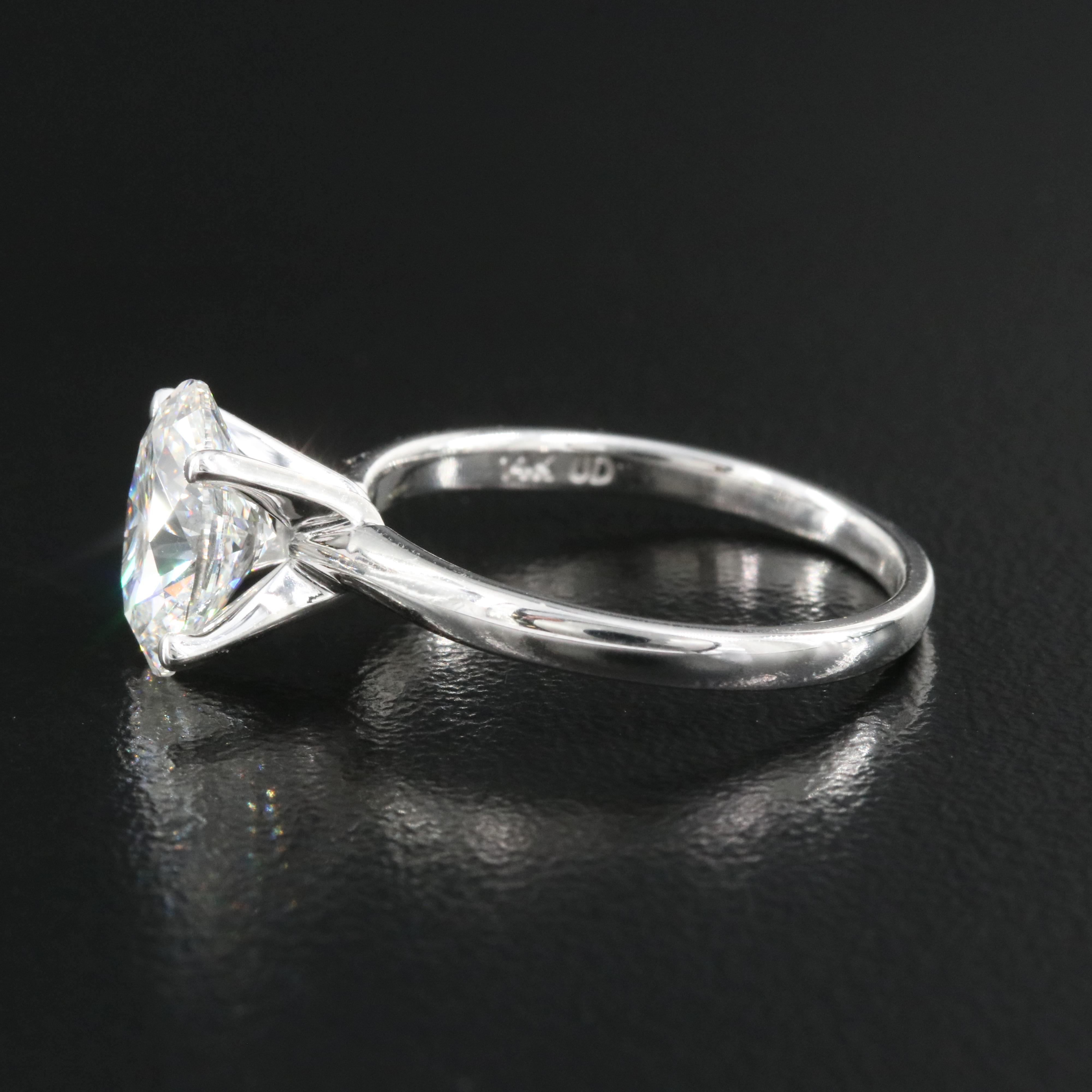 14K 2.00 CT Lab Grown Diamond Solitaire Ring with IGI Online Report