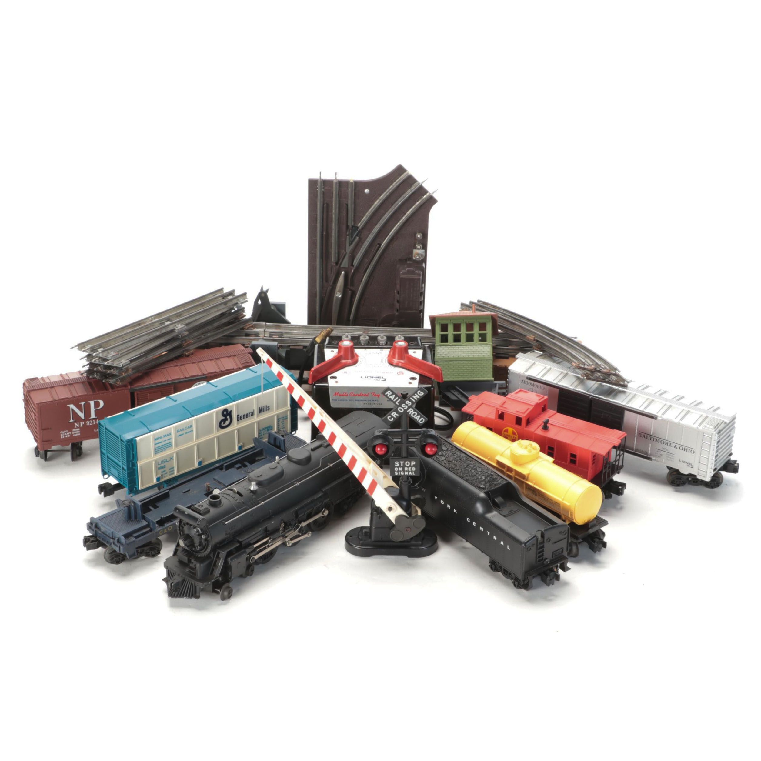 Lionel Transformer with Other Train Cars and Accessories, Mid to Late 20th C.
