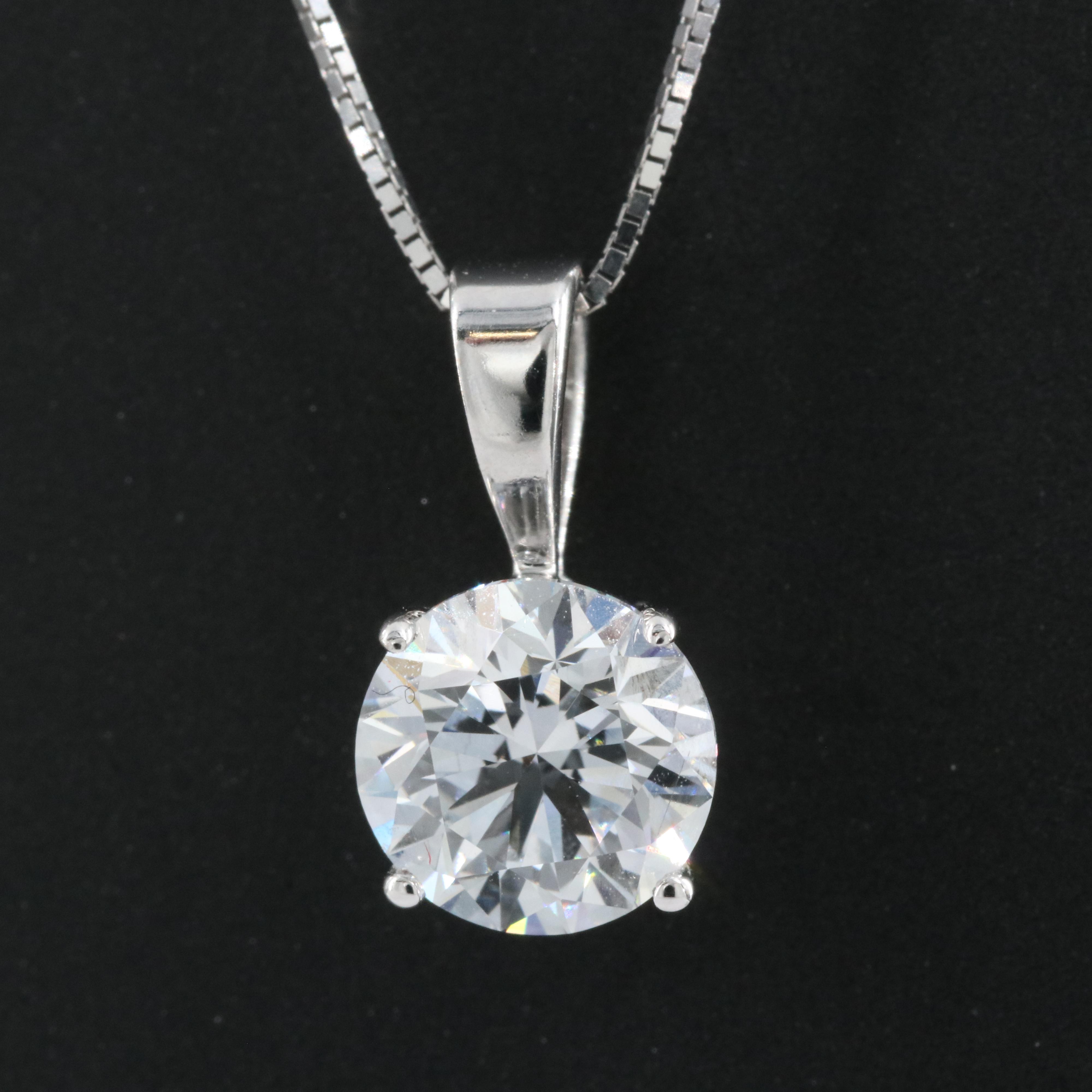 14K 1.17 CT Lab Grown Diamond Solitaire Pendant Necklace