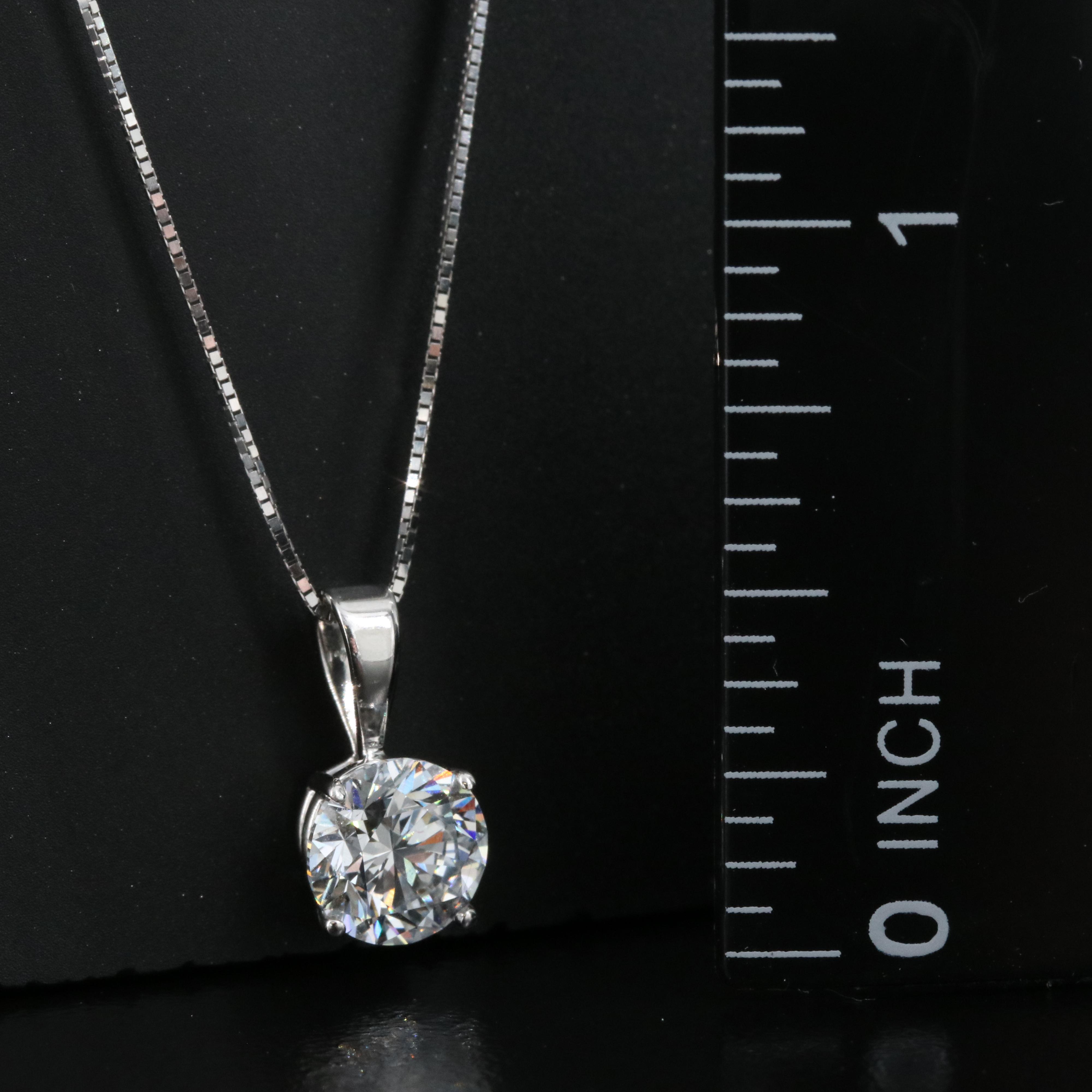 14K 1.17 CT Lab Grown Diamond Solitaire Pendant Necklace