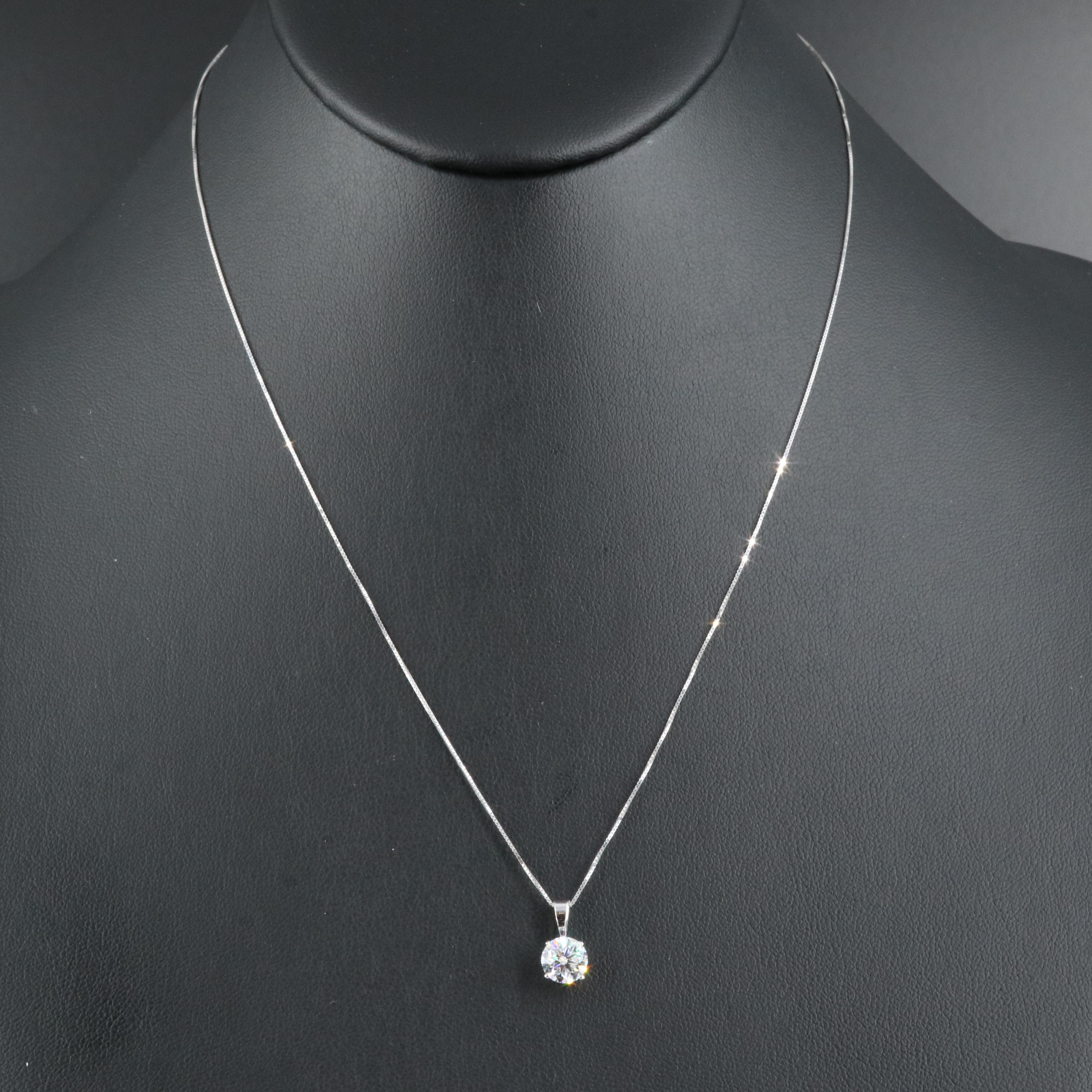 14K 1.17 CT Lab Grown Diamond Solitaire Pendant Necklace