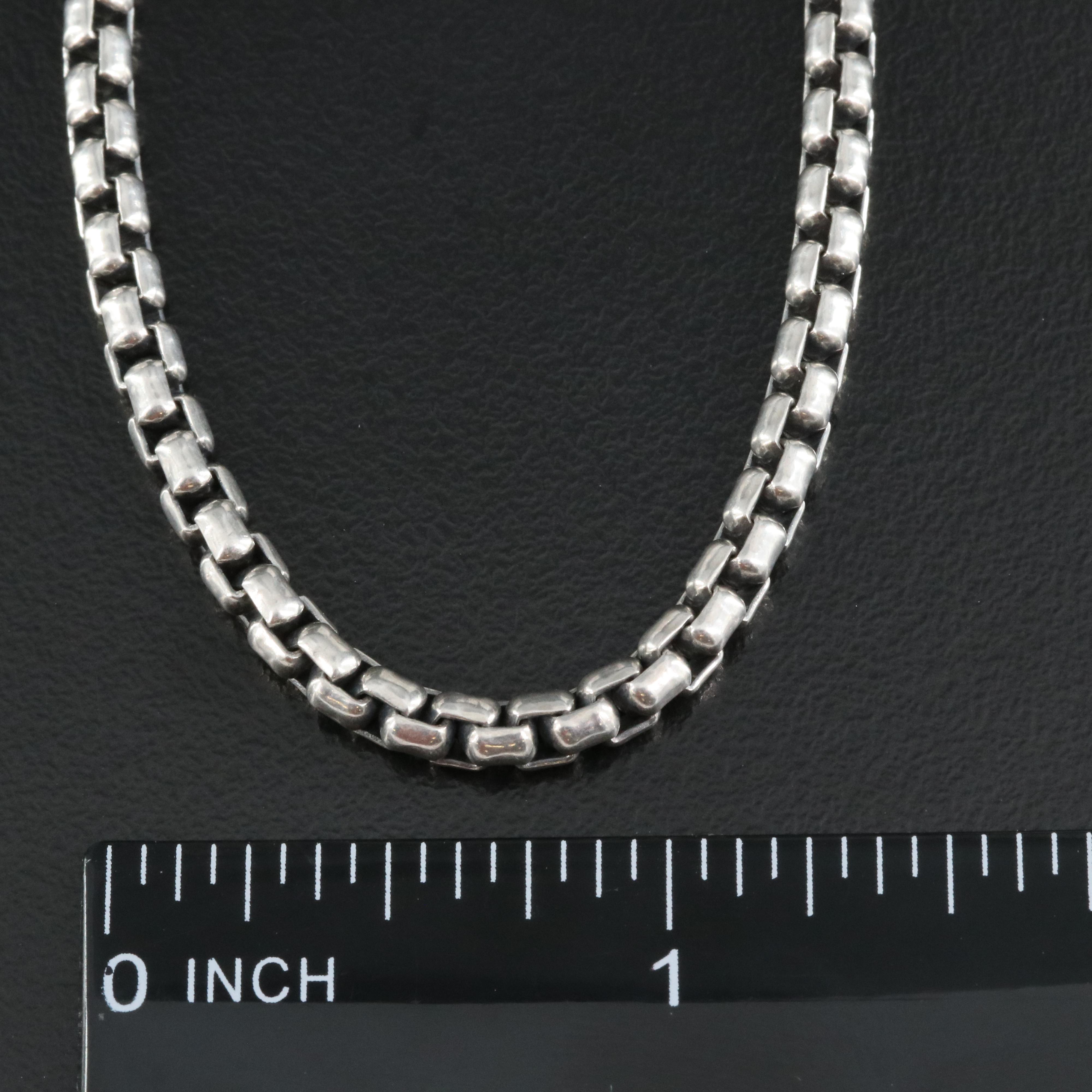 David Yurman Sterling Box Chain Necklace with 14K Tag